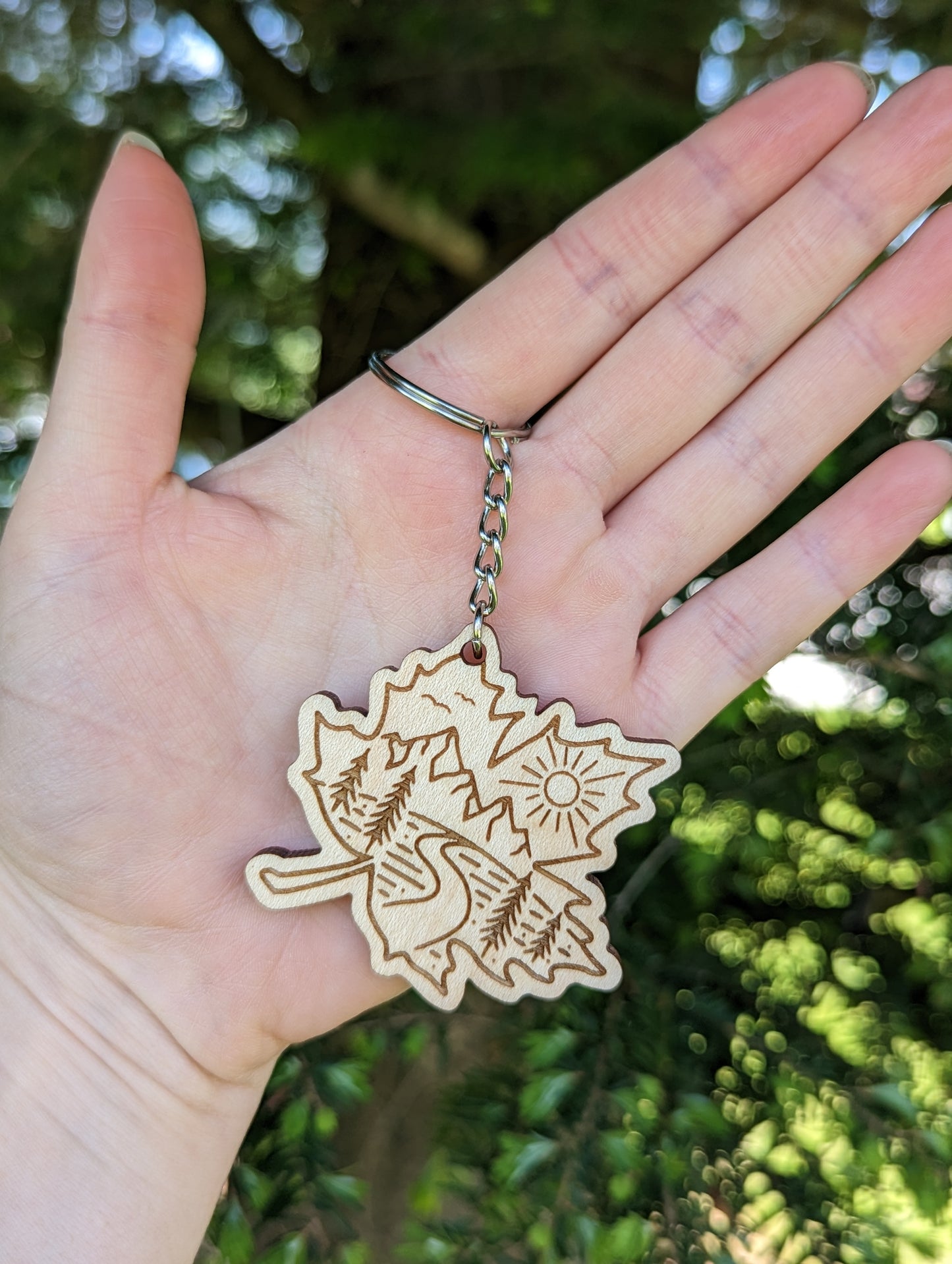 Adventure Maple Leaf Keychain/Magnet