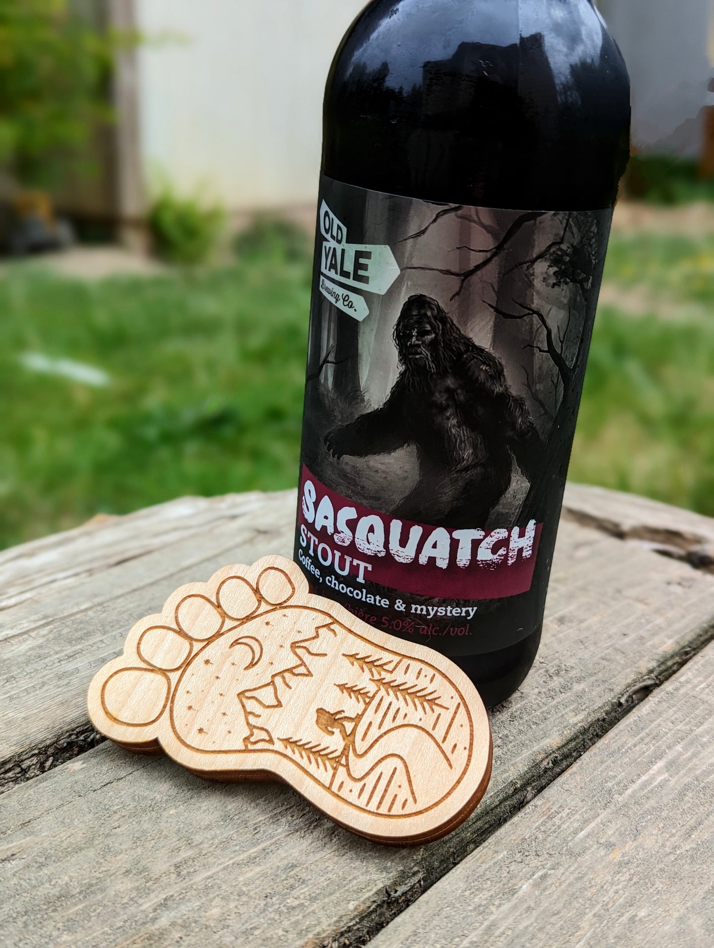 Wooden Bigfoot Magnetic Bottle Opener