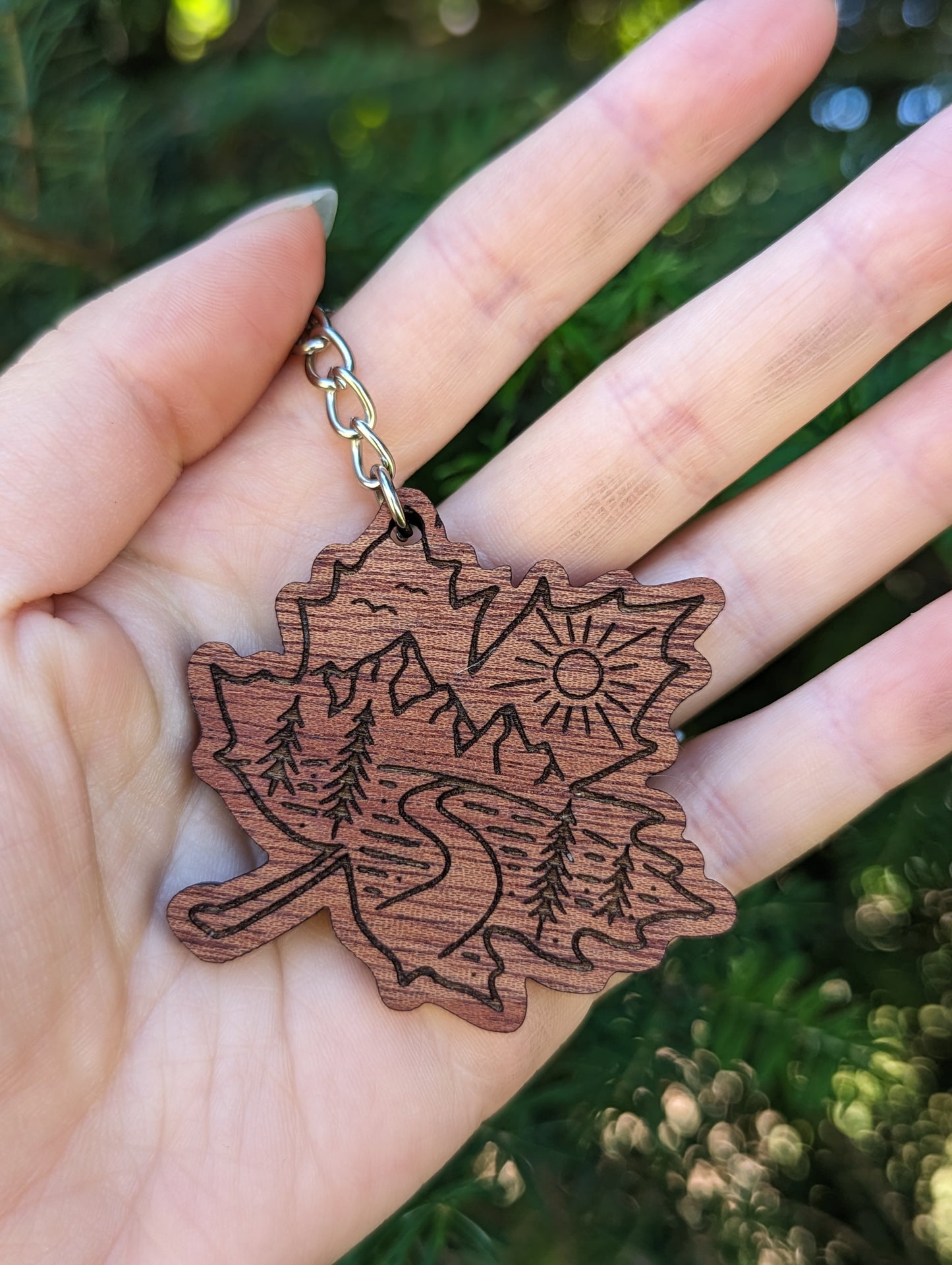 Adventure Maple Leaf Keychain/magnet