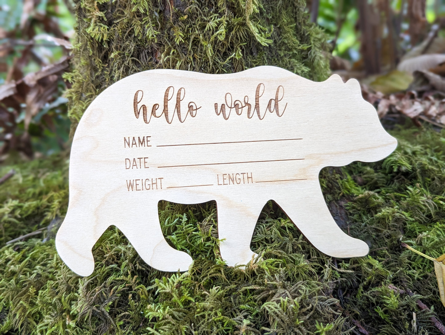 Bear Shaped Baby Announcement Plaque