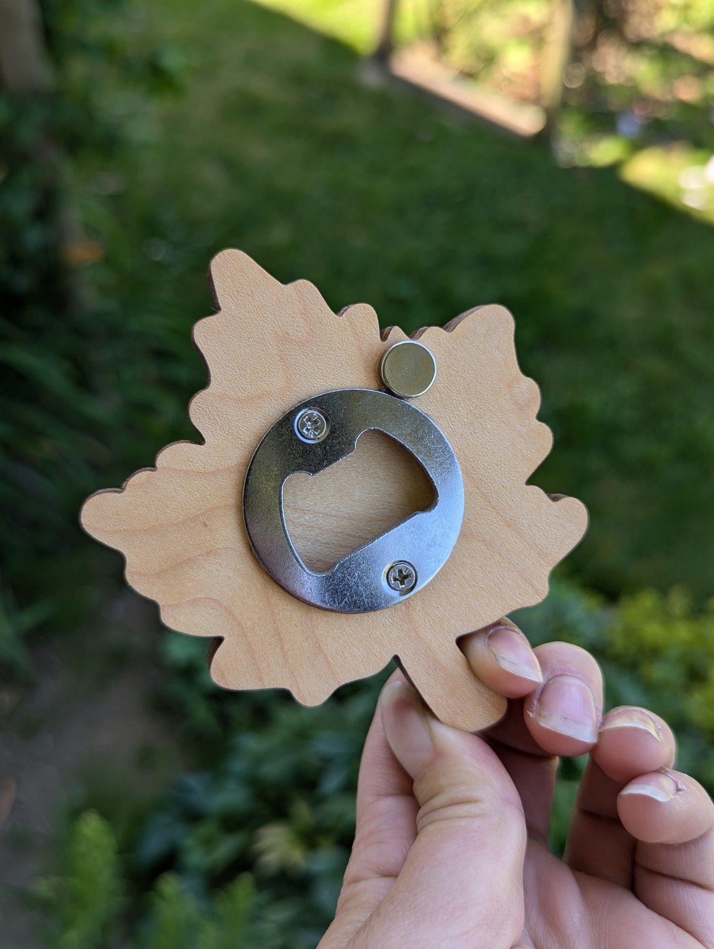 Wooden Maple Leaf Magnetic Bottle Opener
