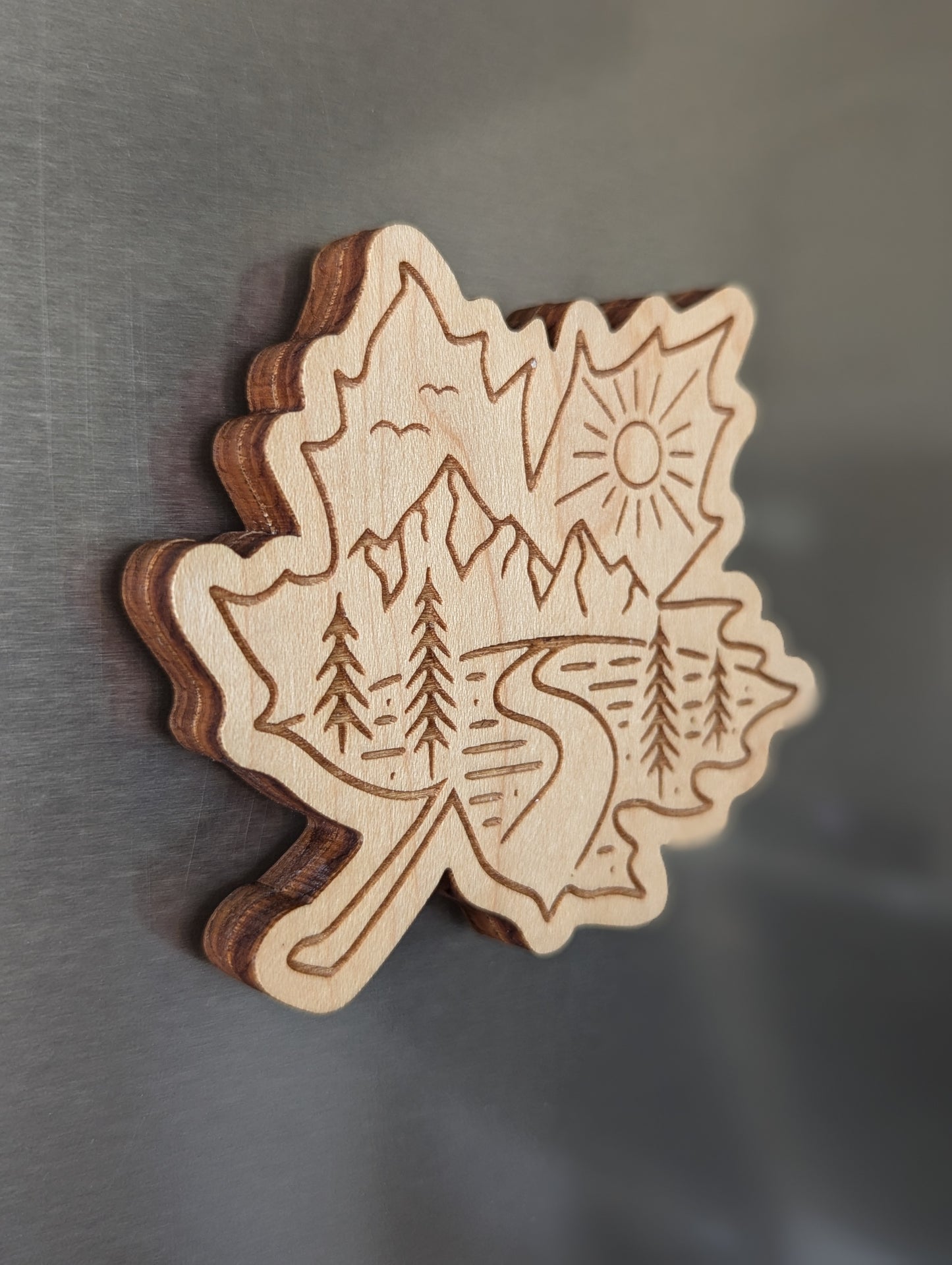 Wooden Maple Leaf Magnetic Bottle Opener