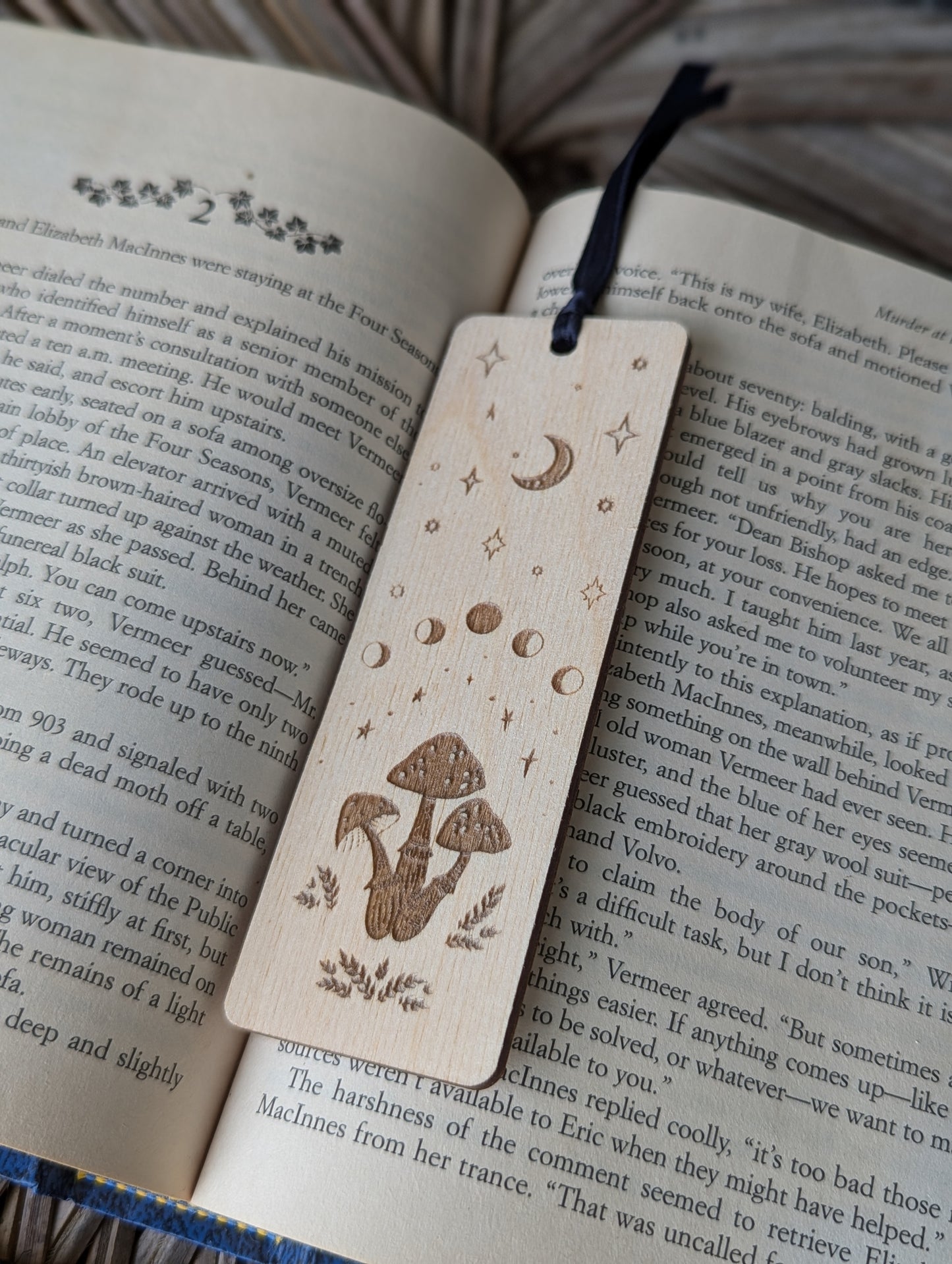 Wooden Mushroom Bookmark