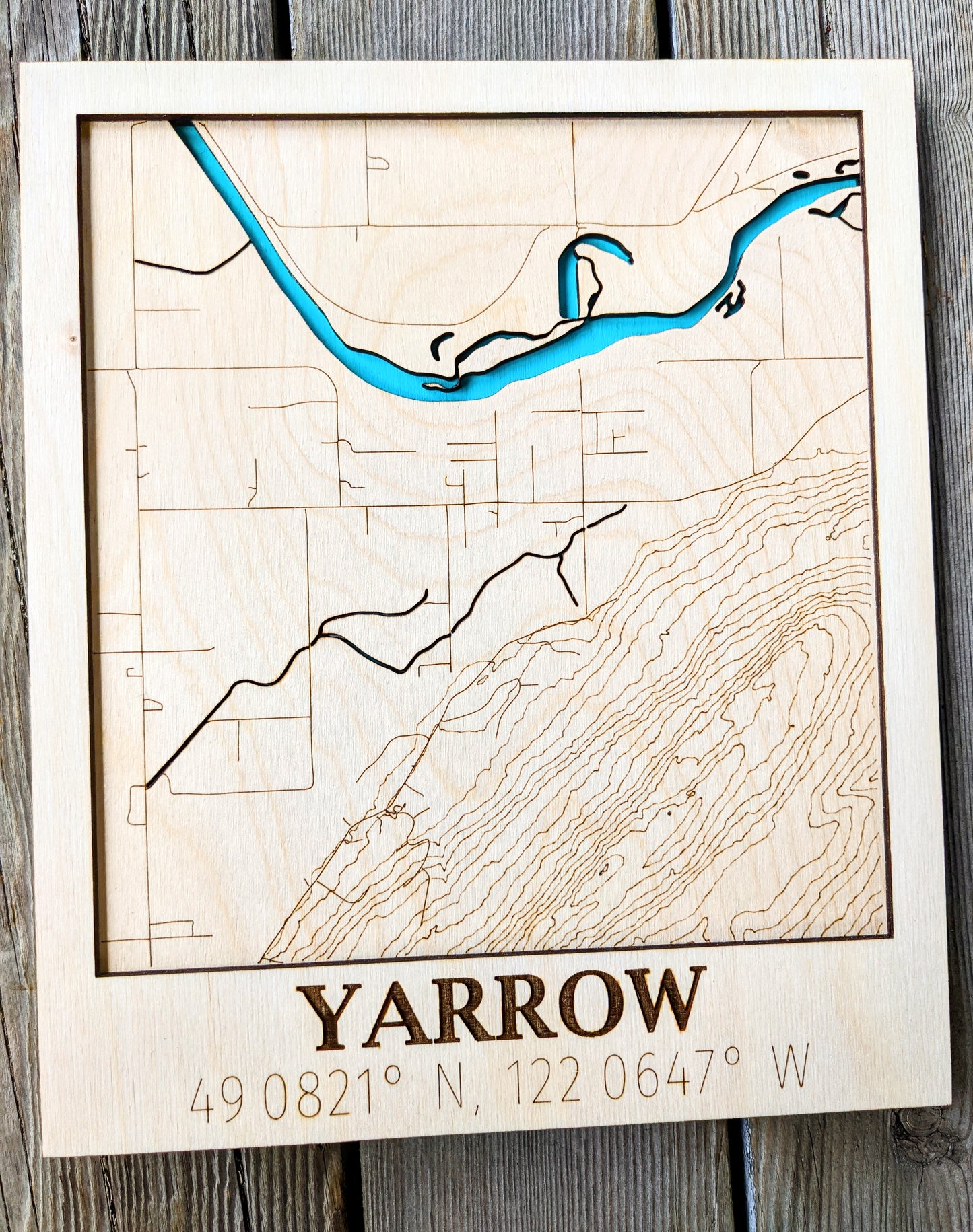 Yarrow Wooden Topographic Map Map 50.00