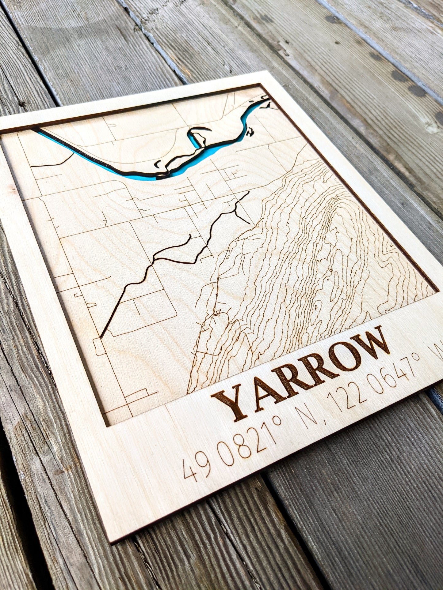 Yarrow Wooden Topographic Map Map 50.00