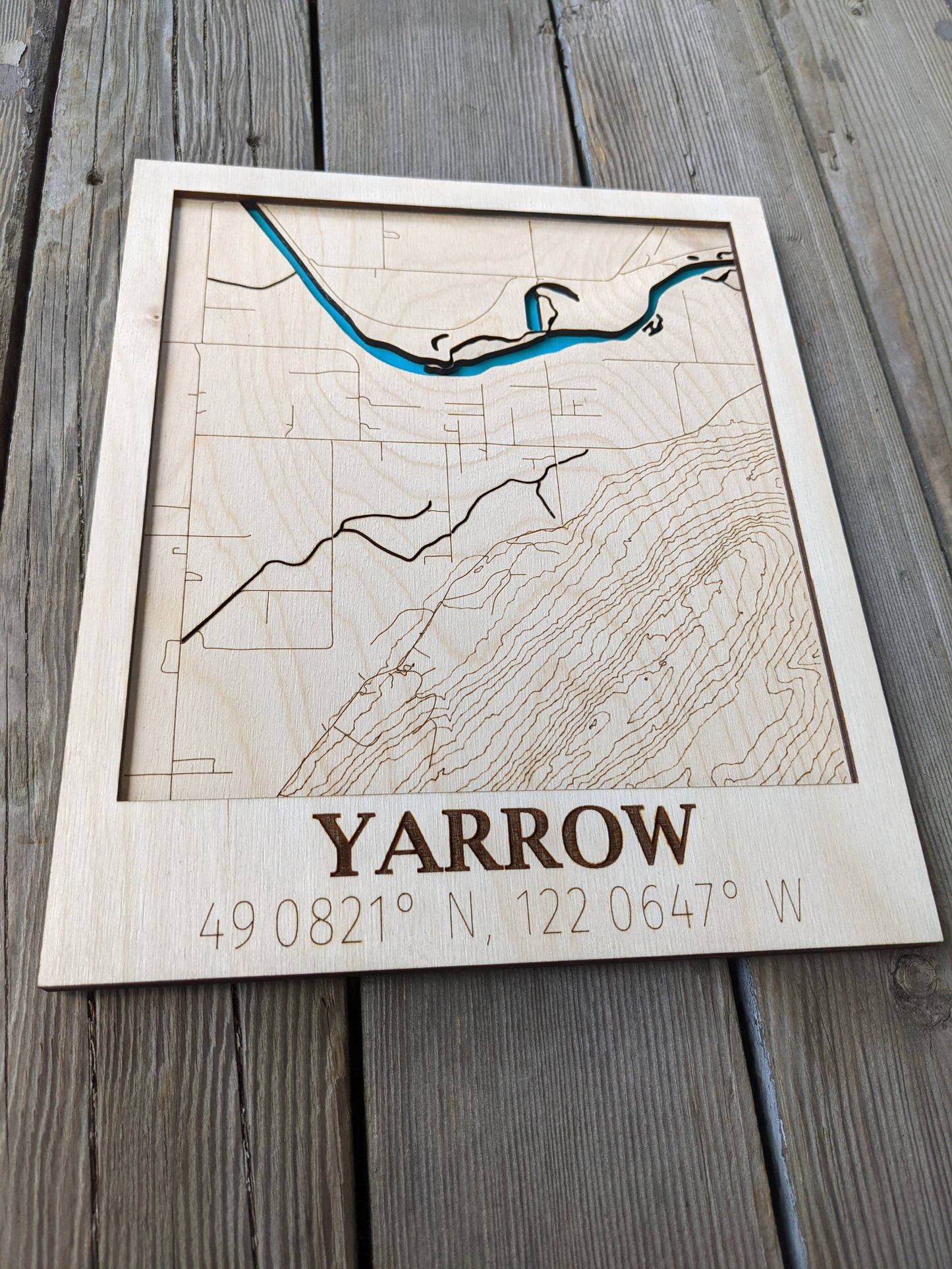 Yarrow Wooden Topographic Map Map 50.00