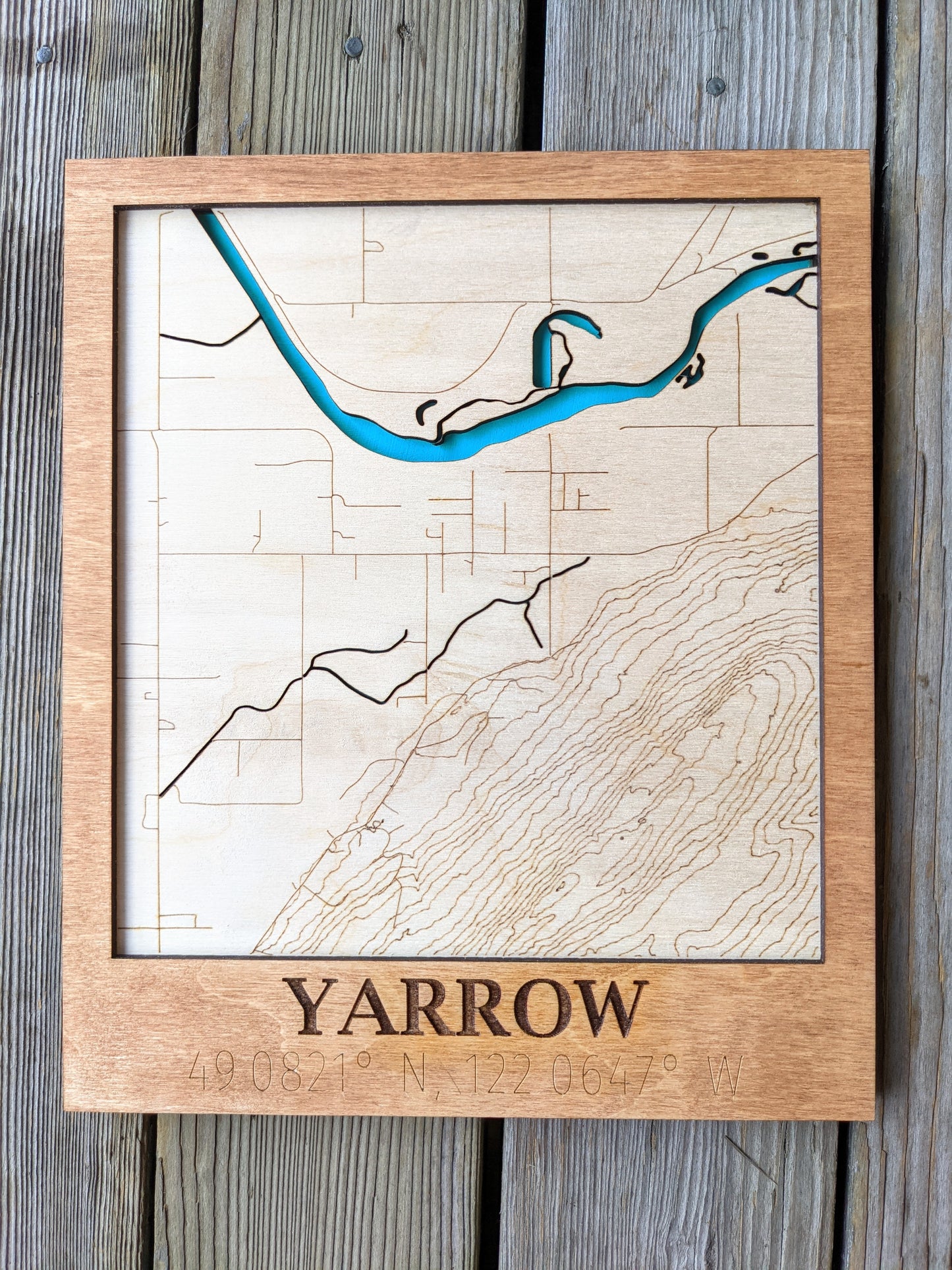 Yarrow Wooden Topographic Map Map 50.00