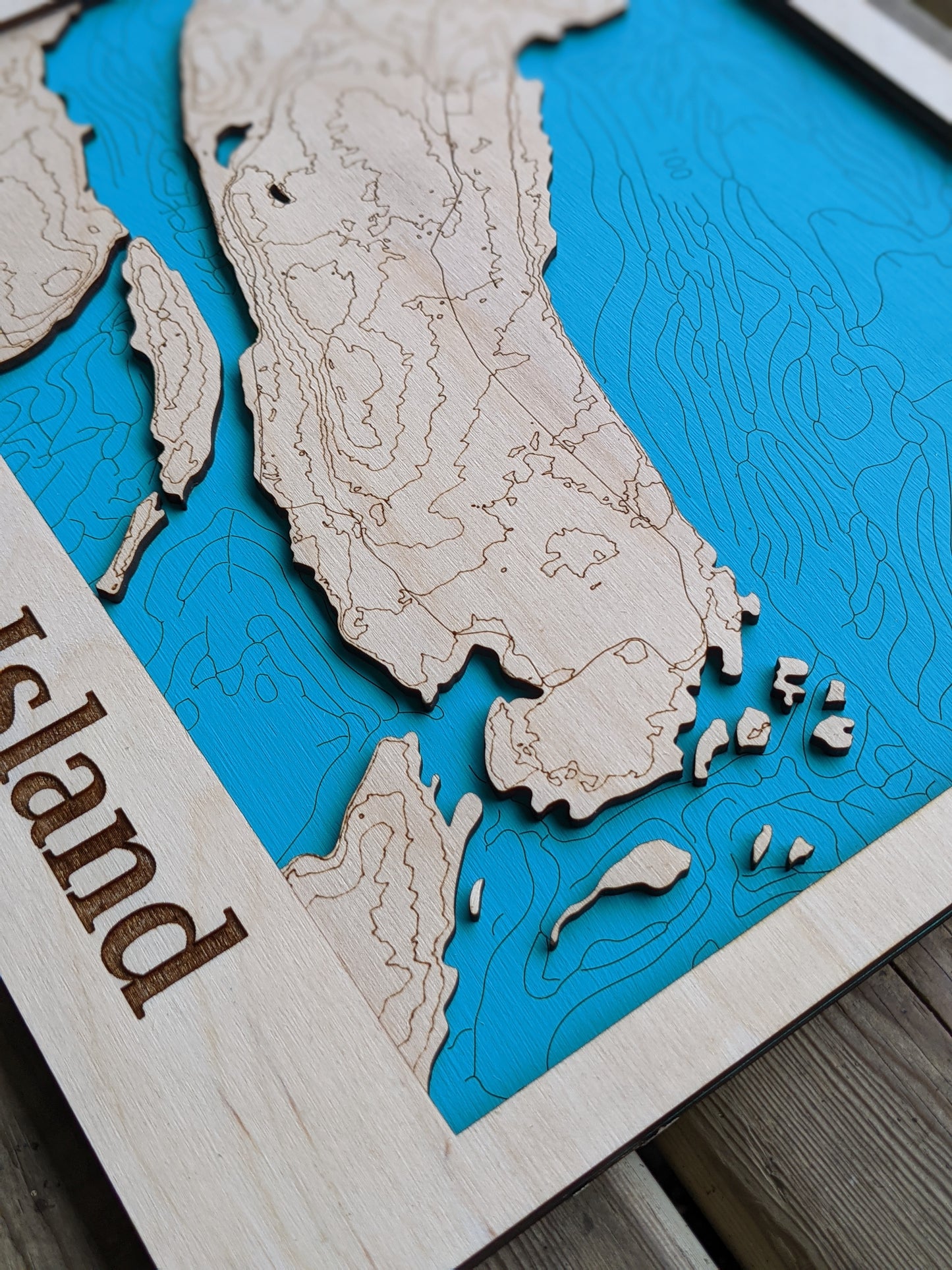 Gabriola Island Wooden Topographic Map Map 50.00