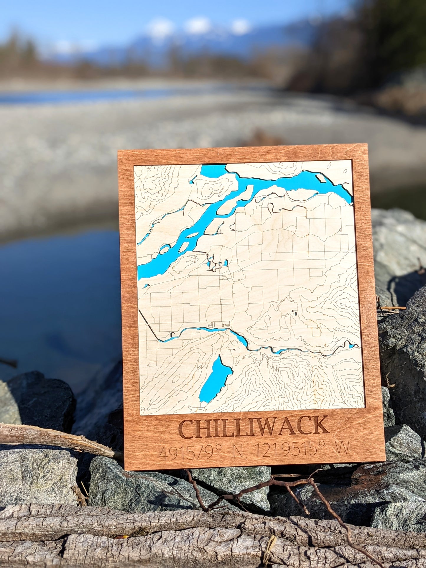 Chilliwack Wooden Topographic Map Map 50.00