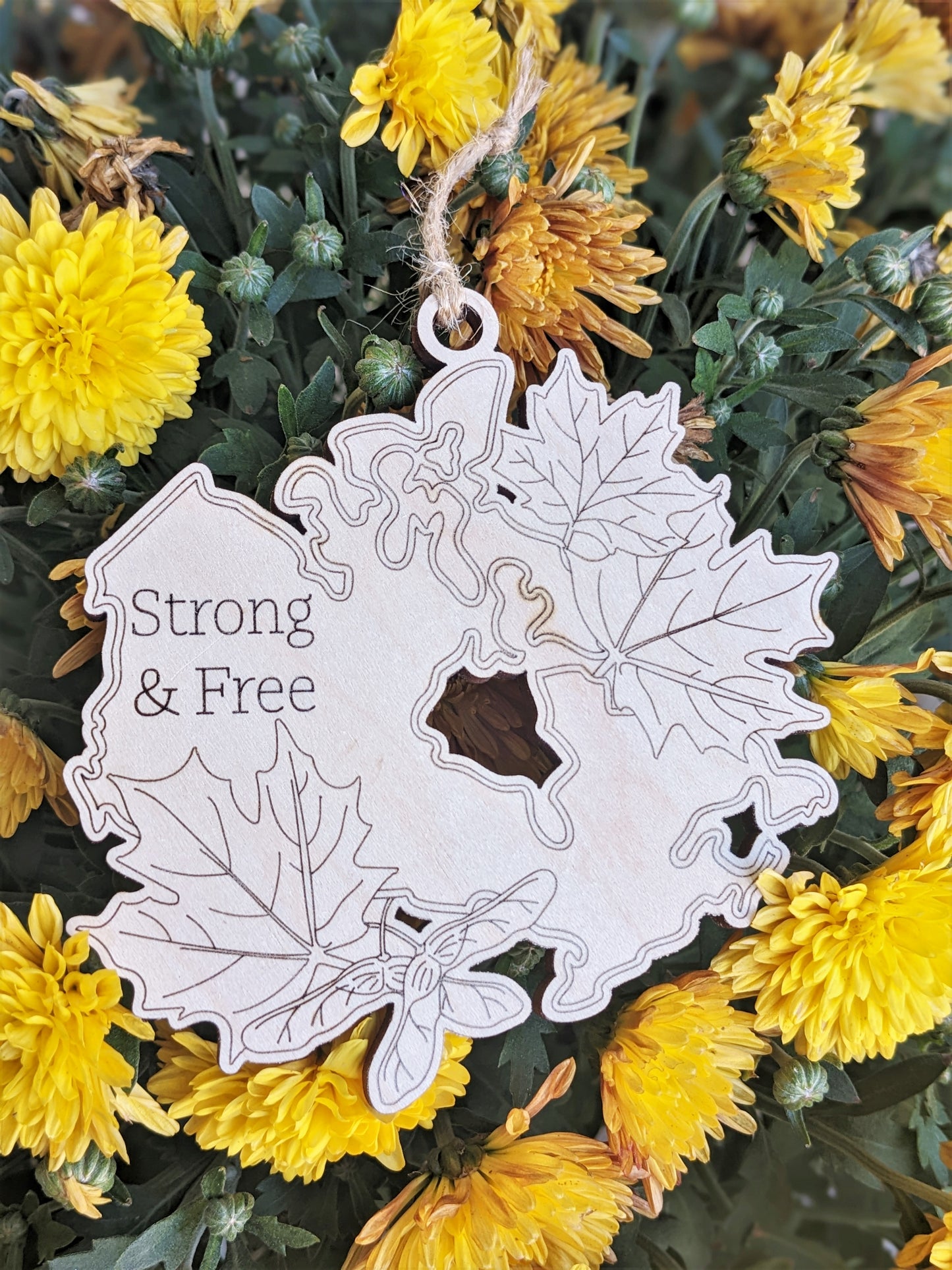 Canada Strong & Free Wooden Christmas Ornament Christmas Ornament 12.00