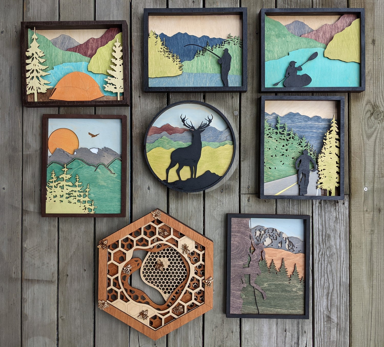 3D Layered Wood Art