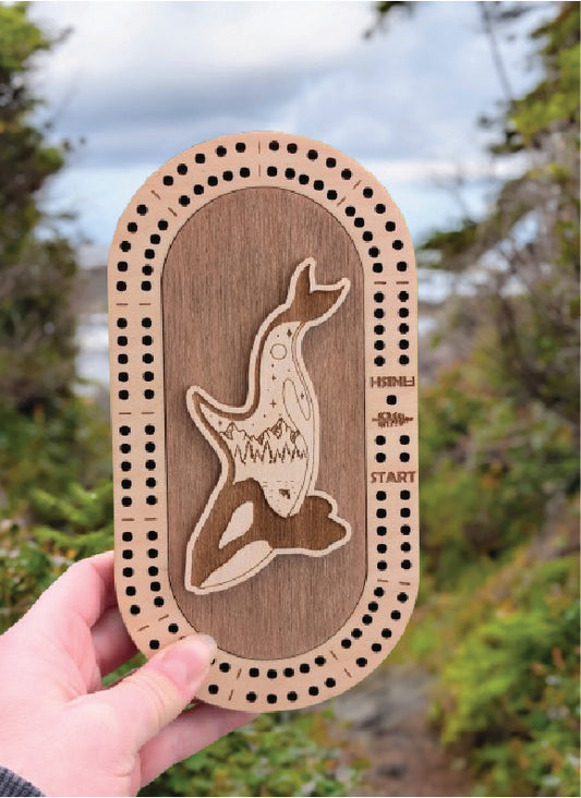 Travel Size Orca Cribbage Board