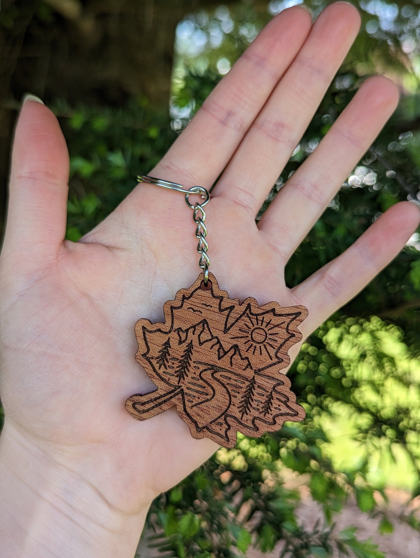 Adventure Maple Leaf Keychain/magnet