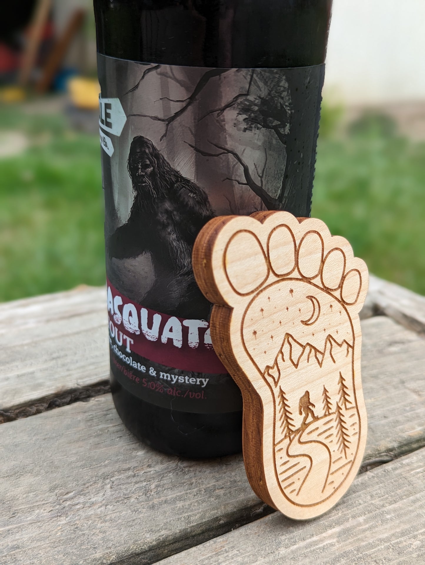 Wooden Bigfoot Bottle Opener