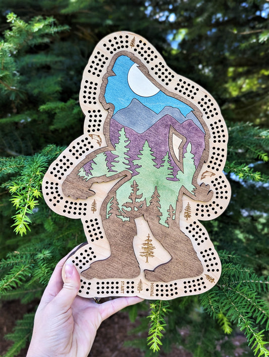 Sasquatch Cribbage Board