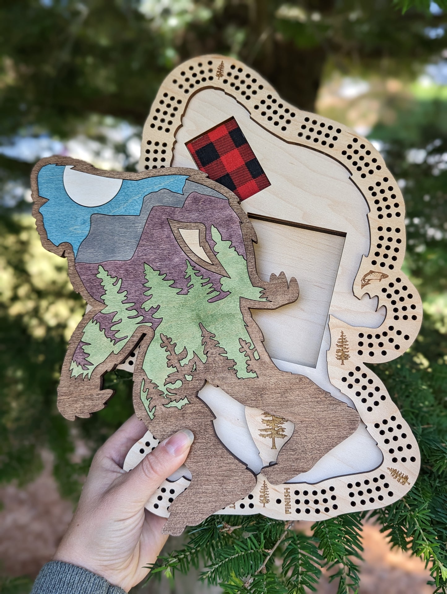 Sasquatch Cribbage Board