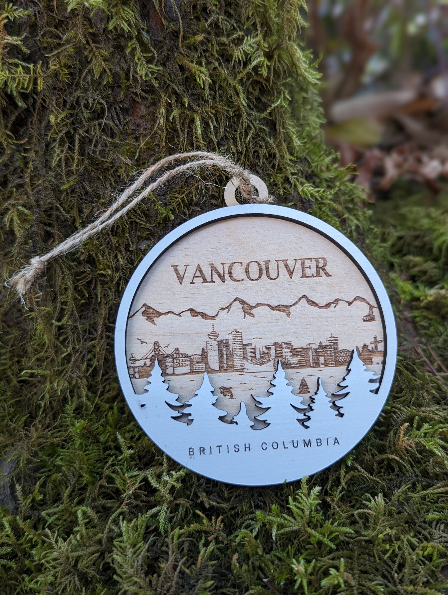 Wooden Vancouver Christmas Ornament