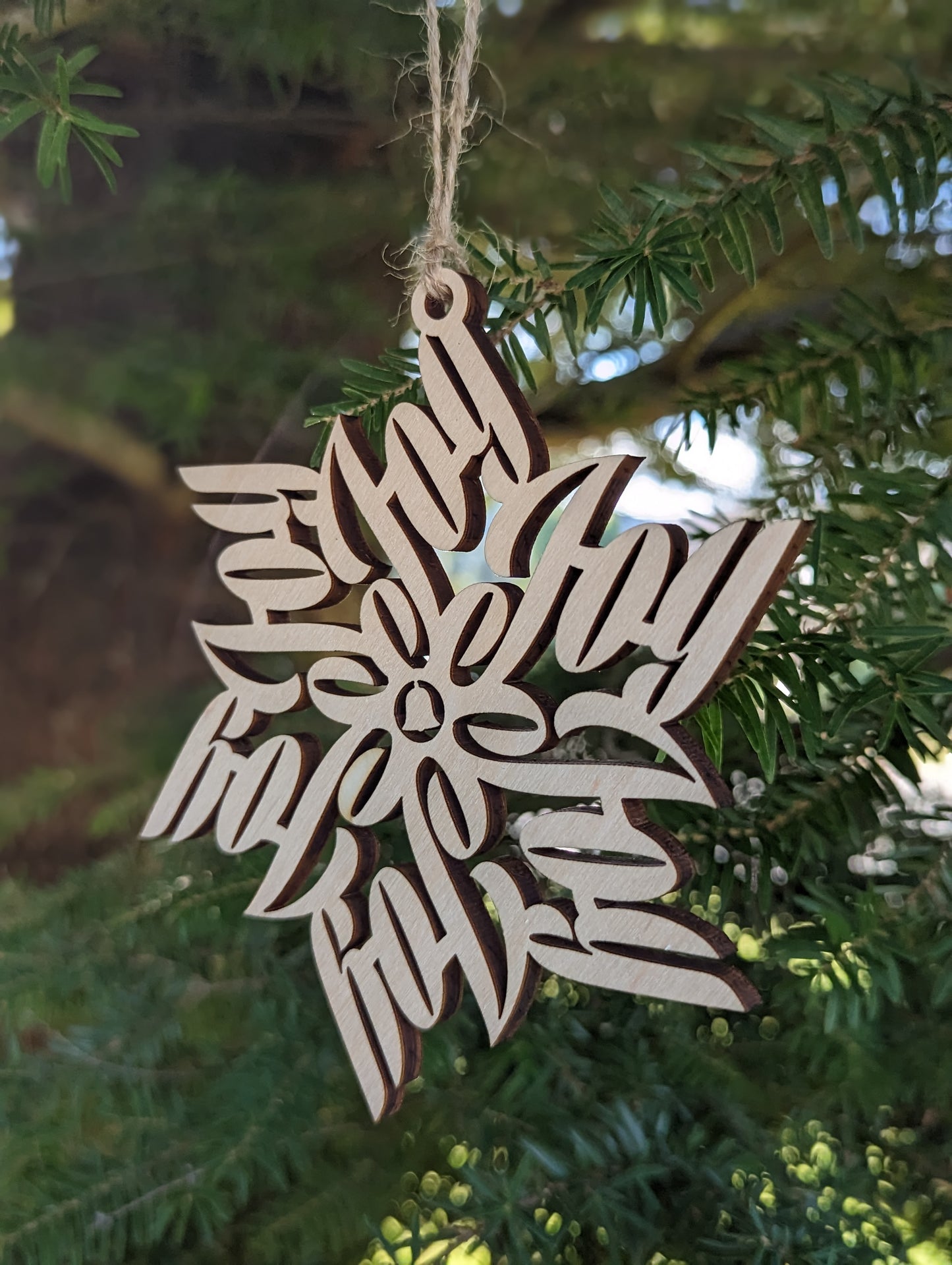 Wooden Advent snowflake Christmas Ornament
