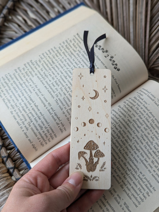 Wooden Mushroom Bookmark