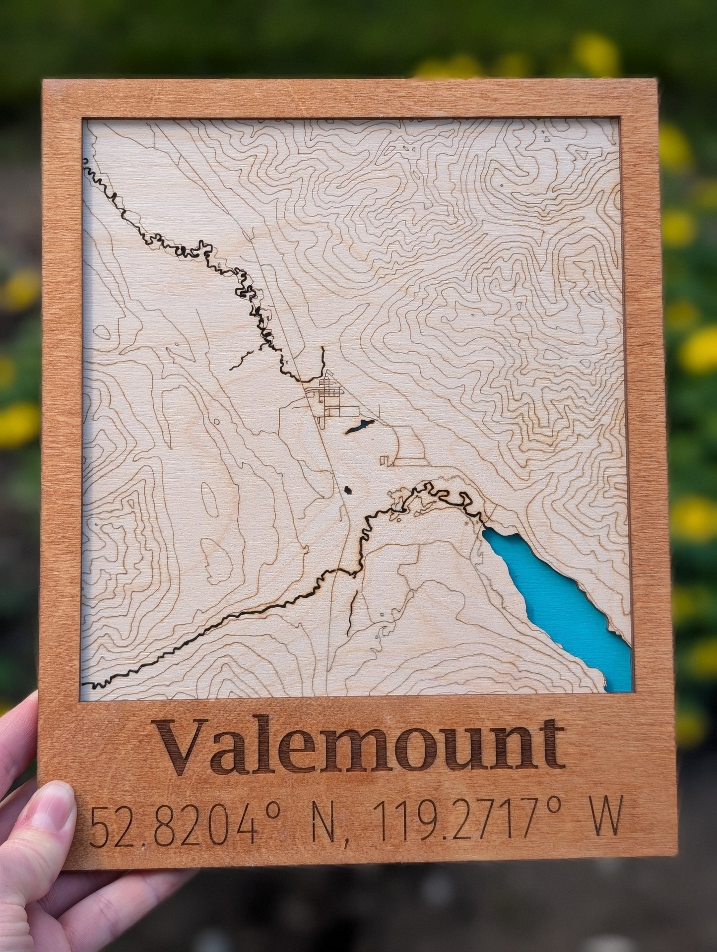 Valemount Wooden Topographic Map