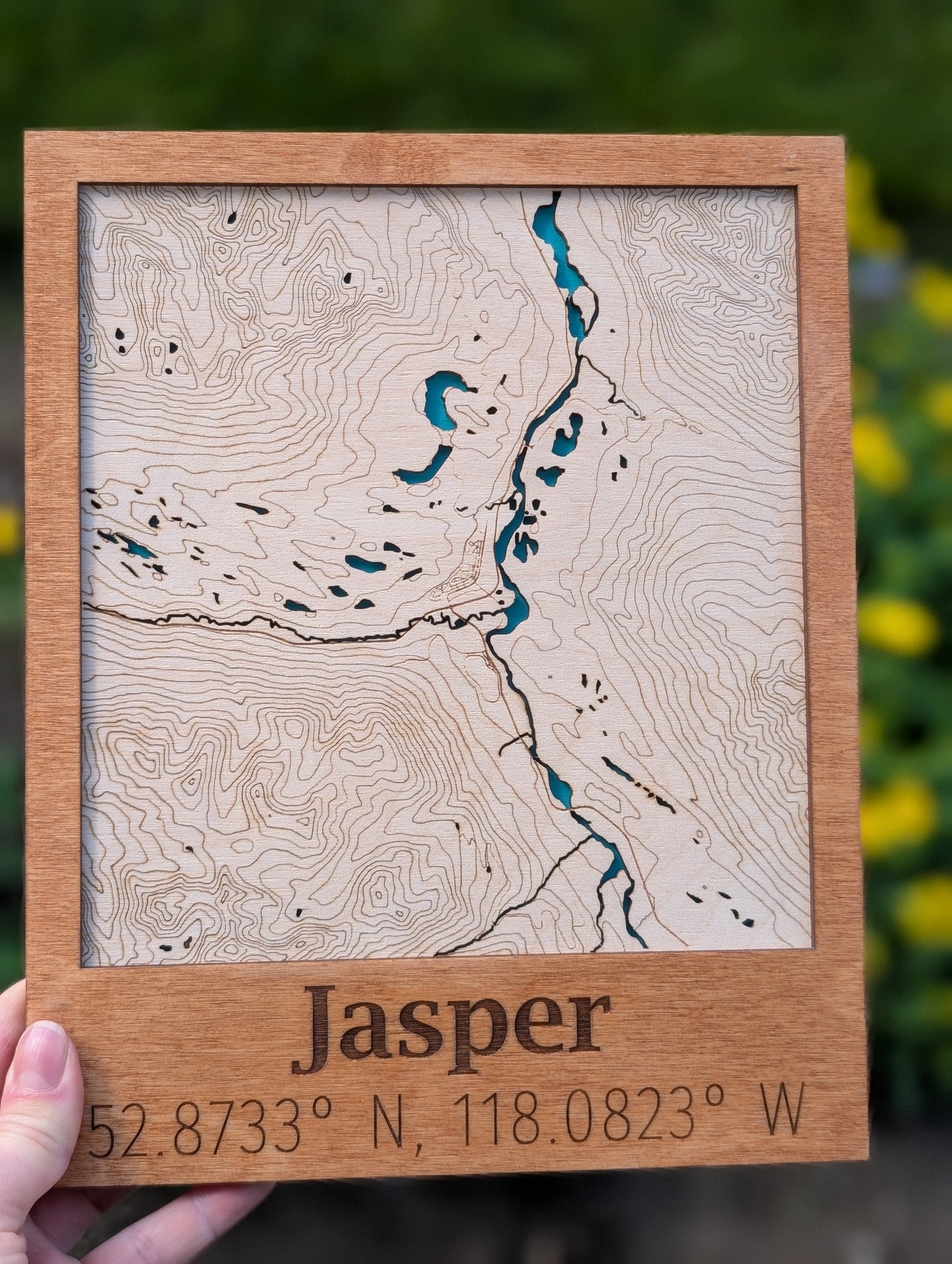 Jasper Wooden Topographic Map