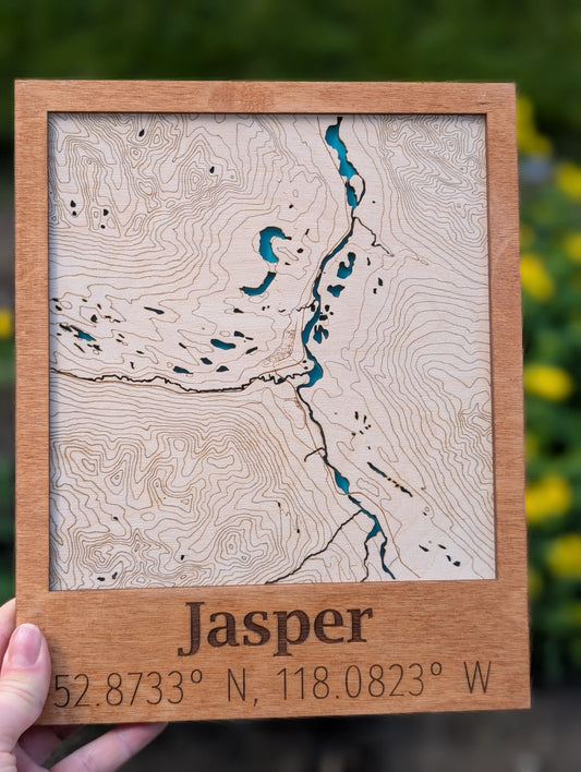 Jasper Wooden Topographic Map