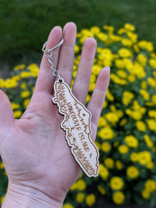 Wooden Vancouver Island Magnet or keychain
