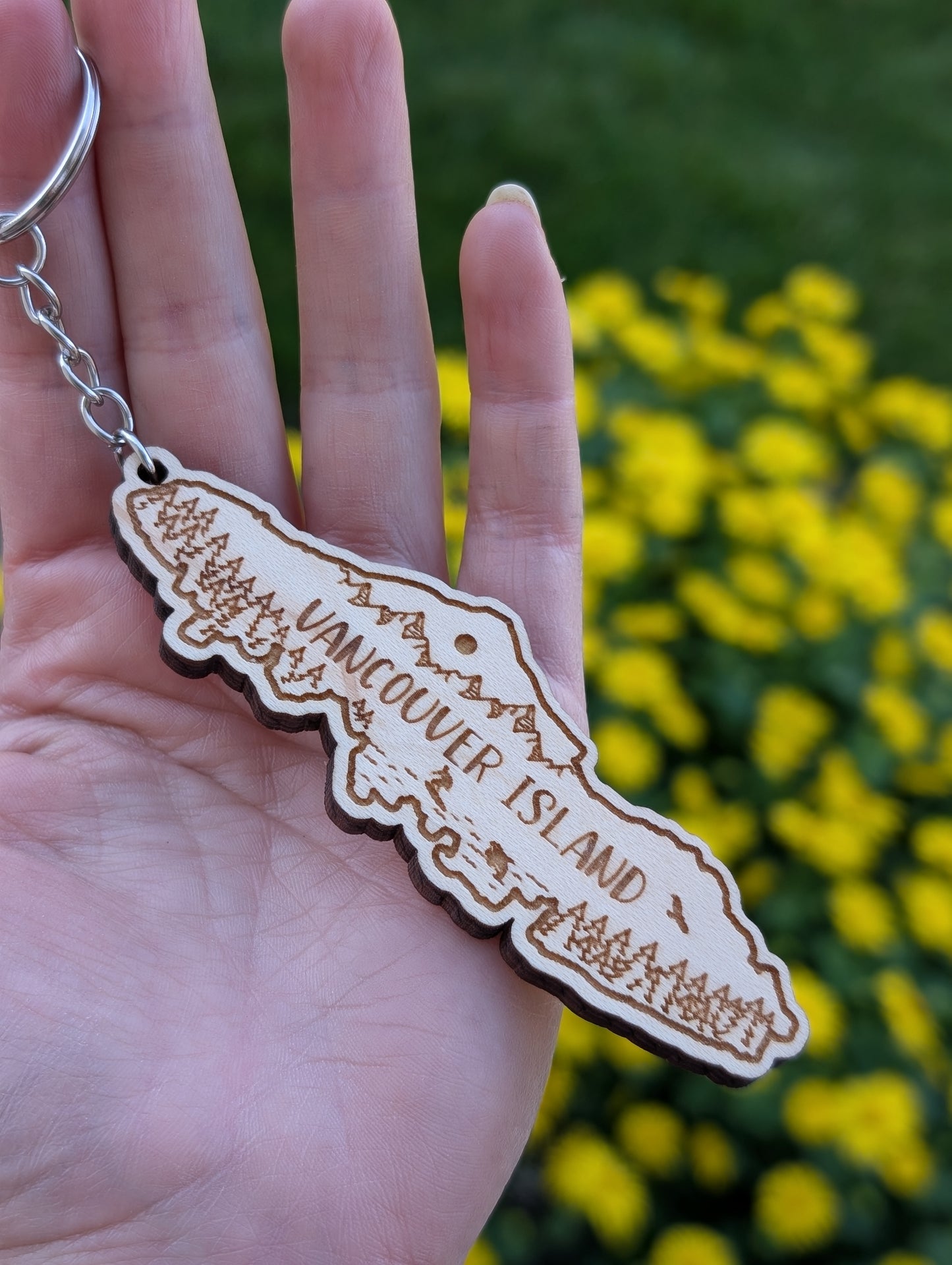 Wooden Vancouver Island Magnet or keychain