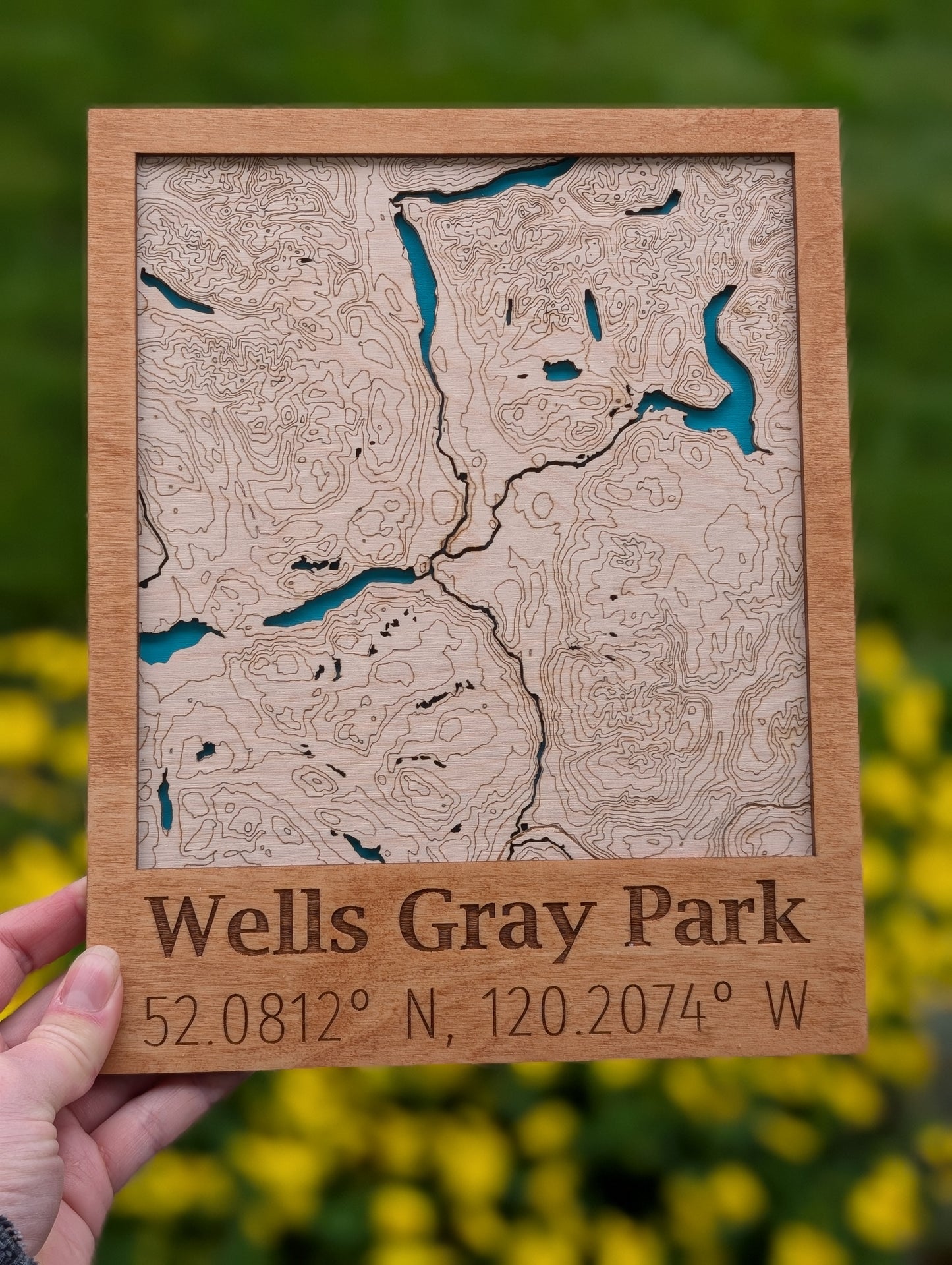 Wells Gray Park Wooden Topographic Map