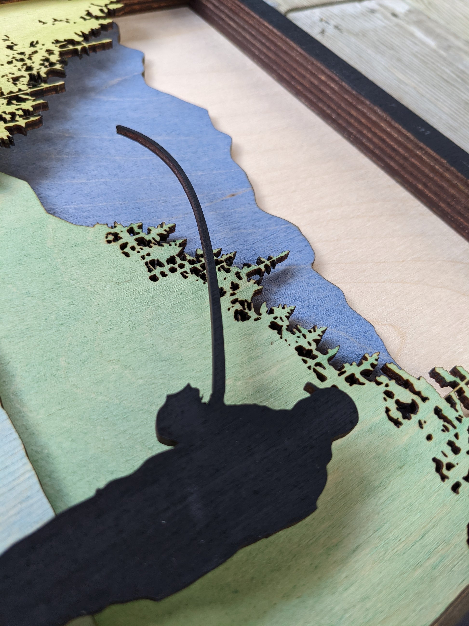 Vedder River Fishing Wooden 3D Art Piece Shadow box 90.00