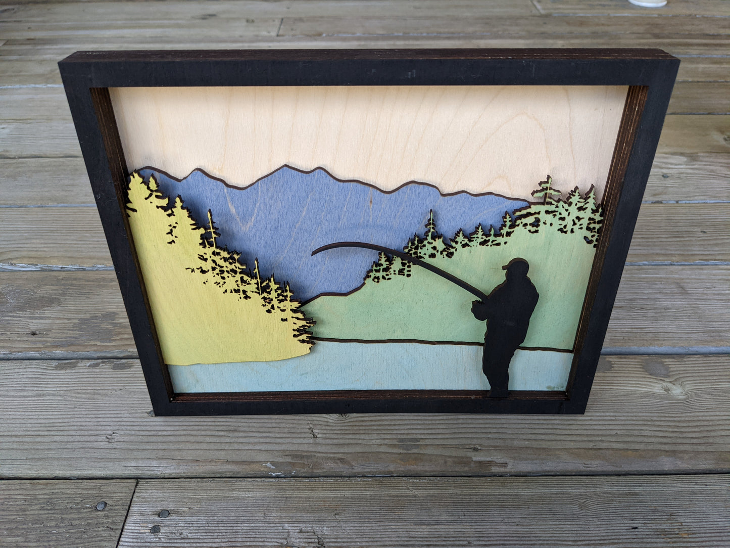 Vedder River Fishing Wooden 3D Art Piece Shadow box 90.00