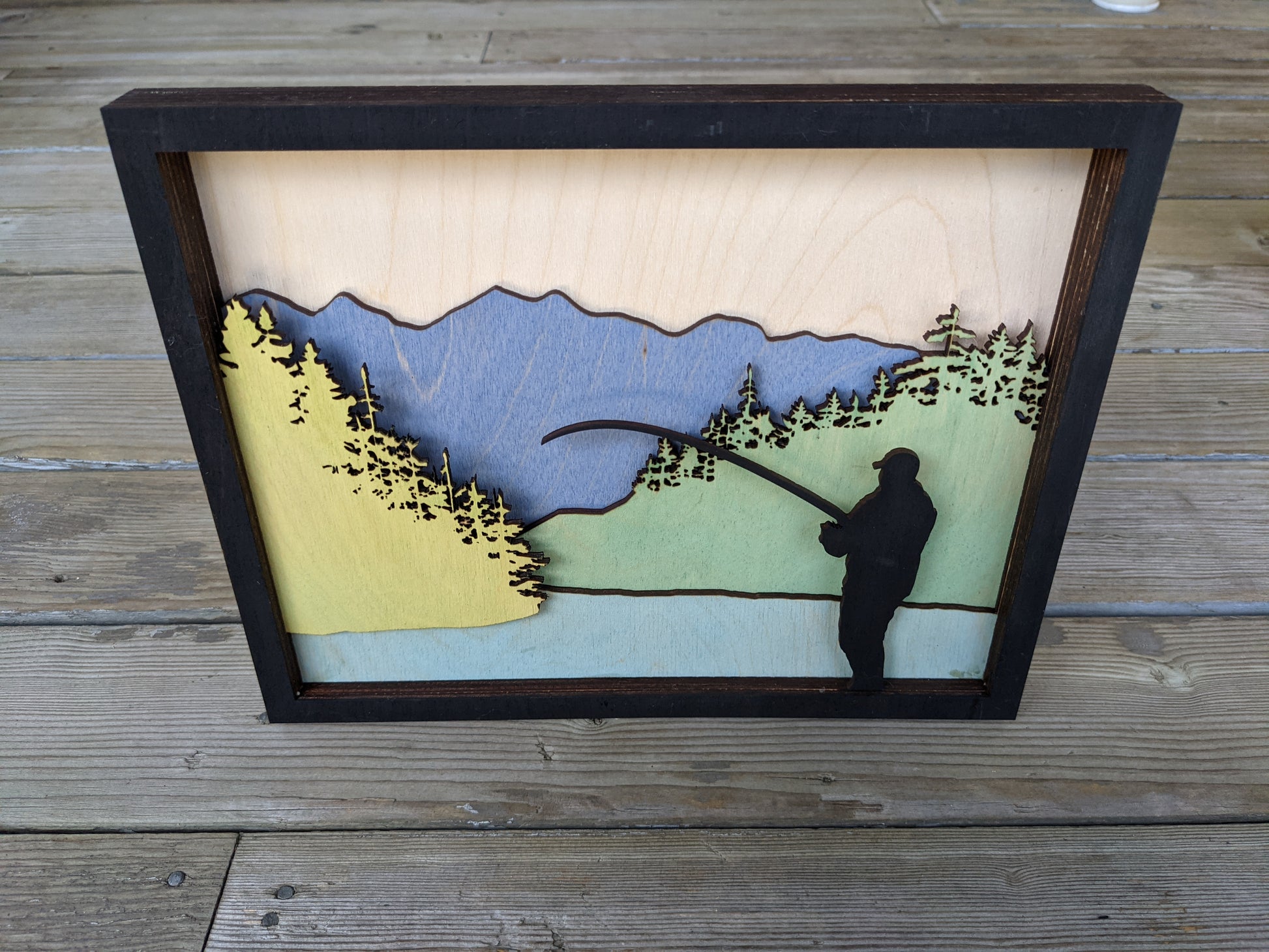 Vedder River Fishing Wooden 3D Art Piece Shadow box 90.00