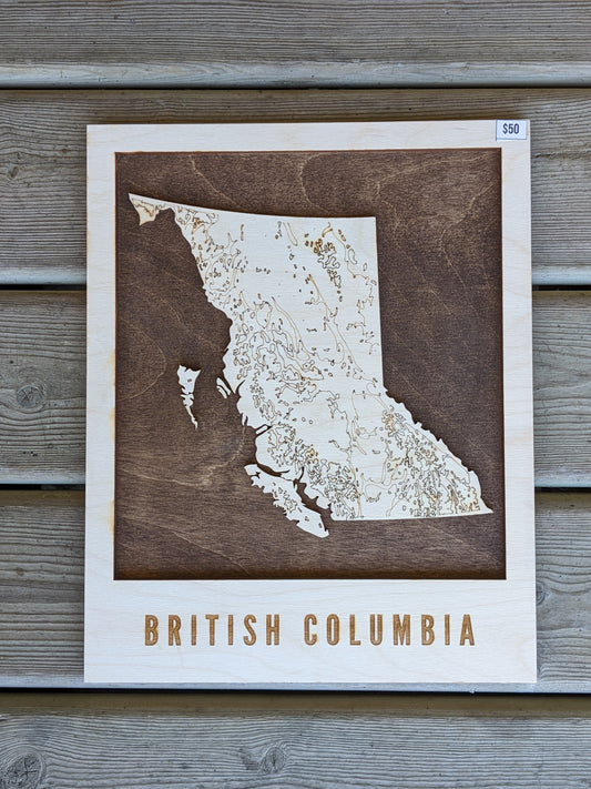 BC Wooden Topographic Map Map 50.00
