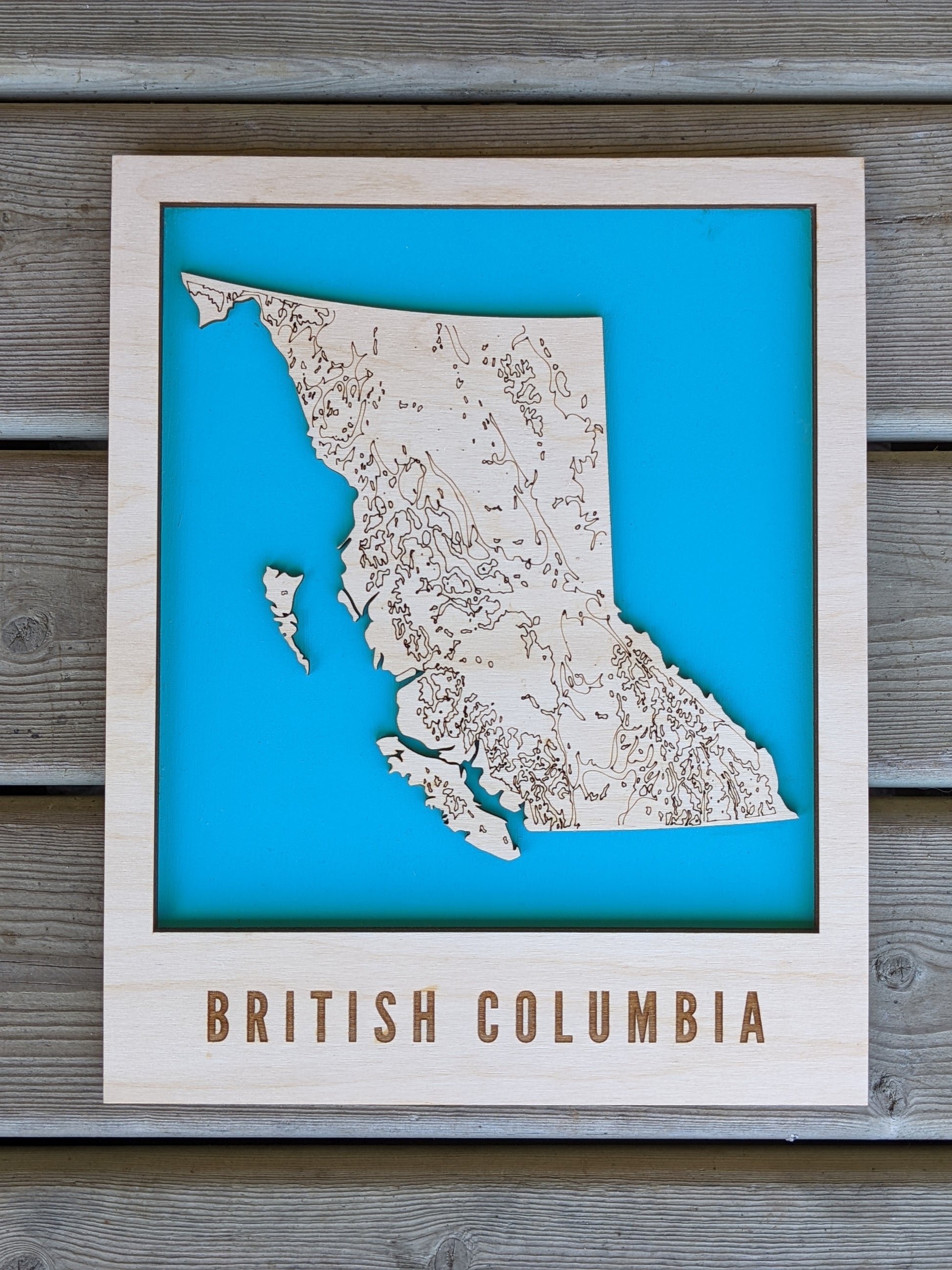 BC Wooden Topographic Map Map 50.00