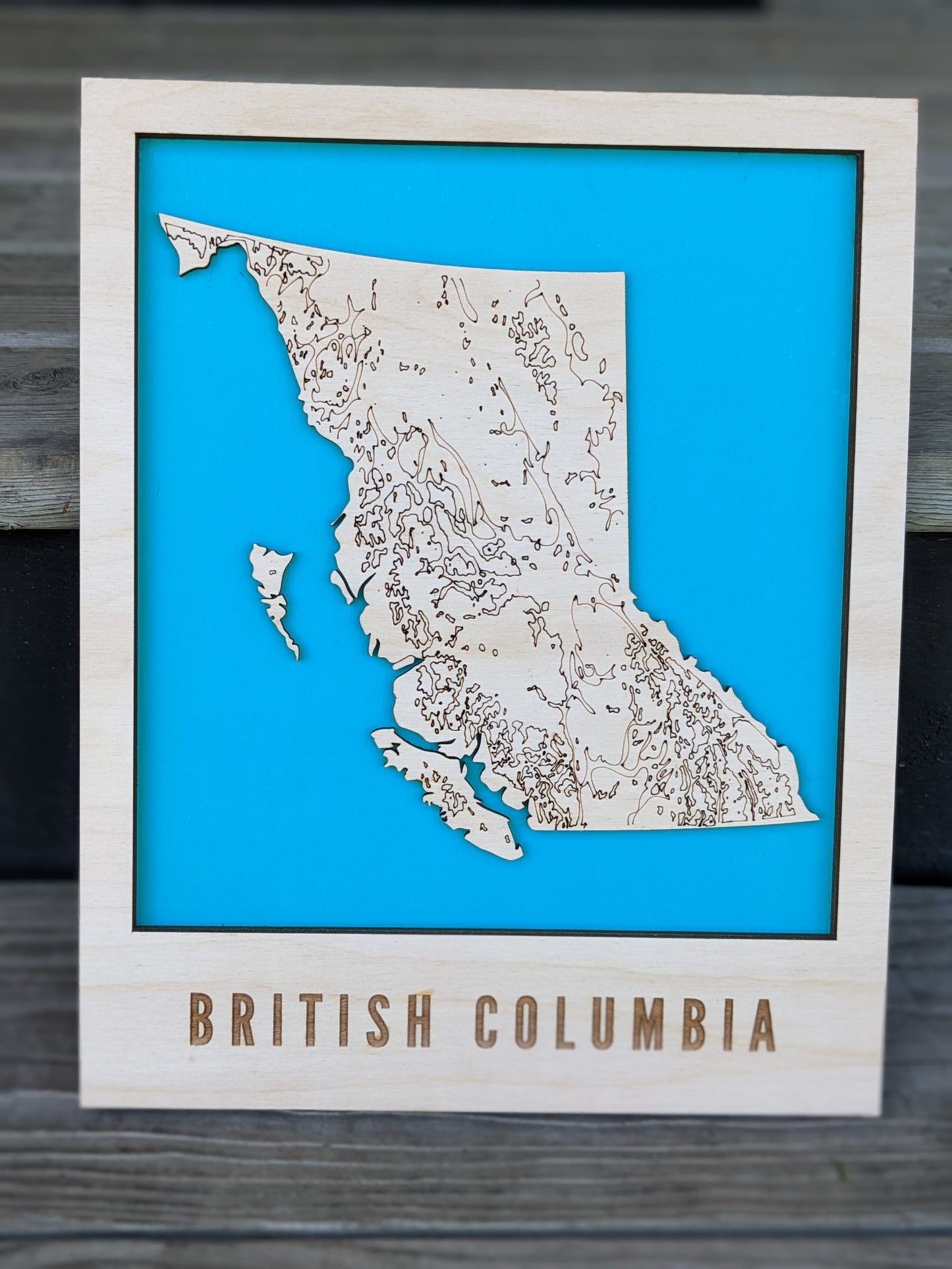 BC Wooden Topographic Map Map 50.00
