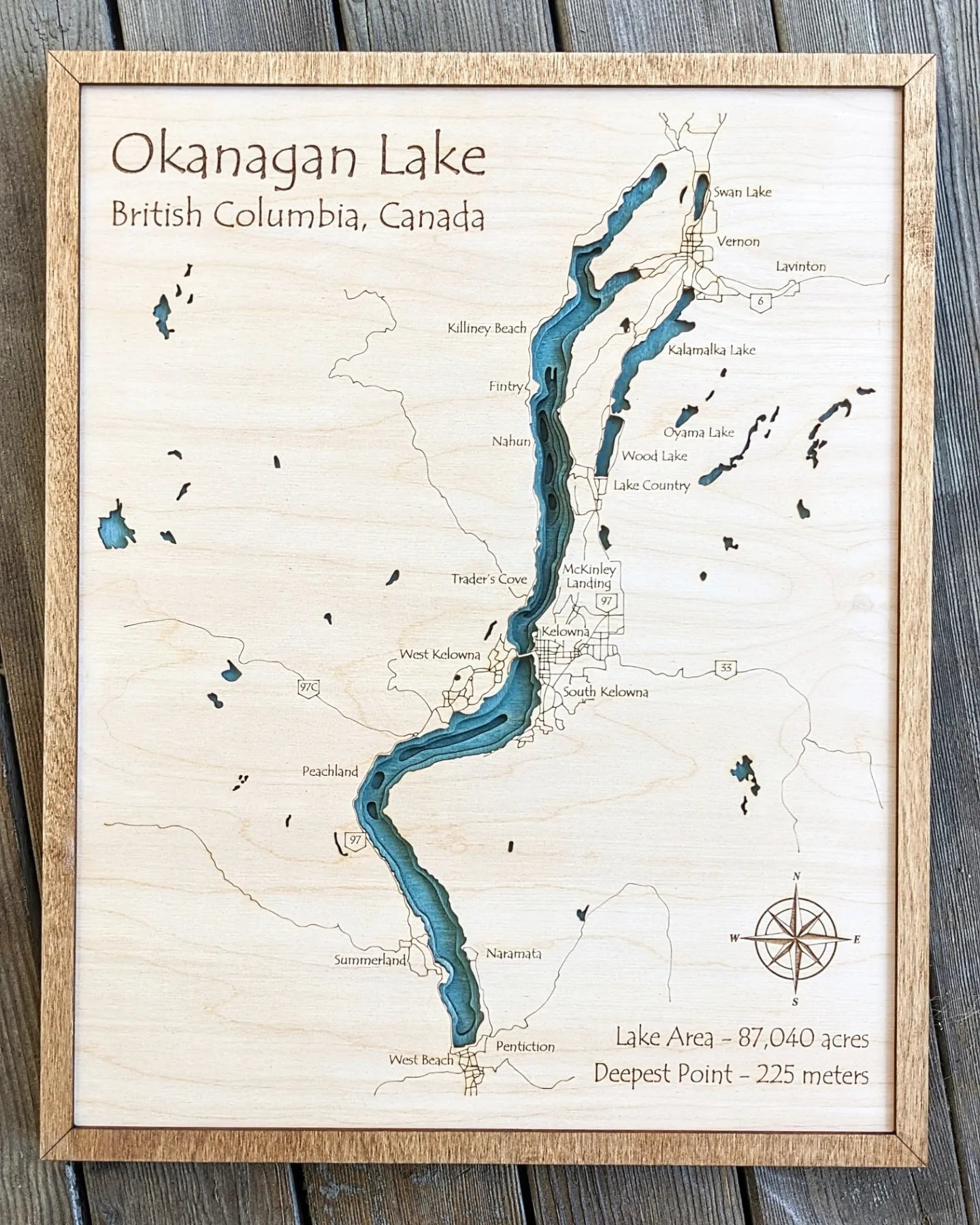 Deposit - Custom Bathymetric Map / Lake Depth Map Map 60.00