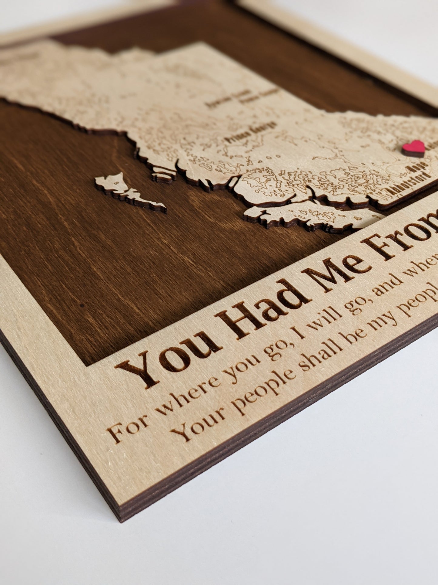 Custom 3D Engraved Wooden Map Map 70.00