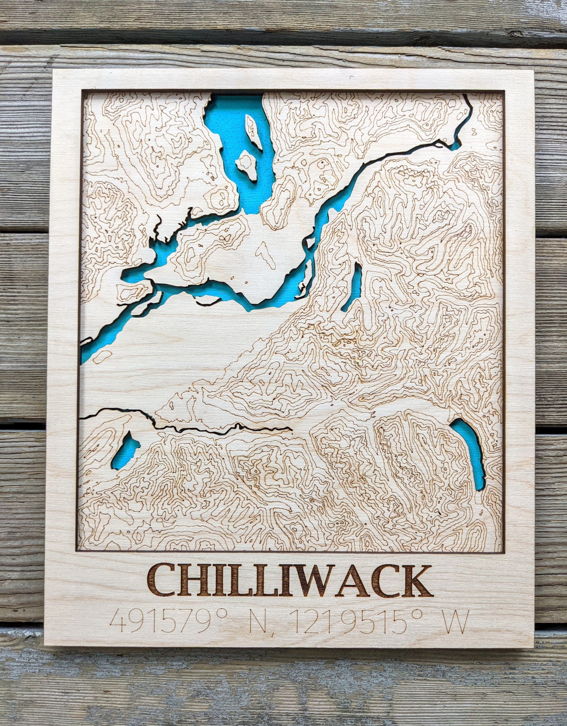 Chilliwack Wooden Topographic Map Map 50.00