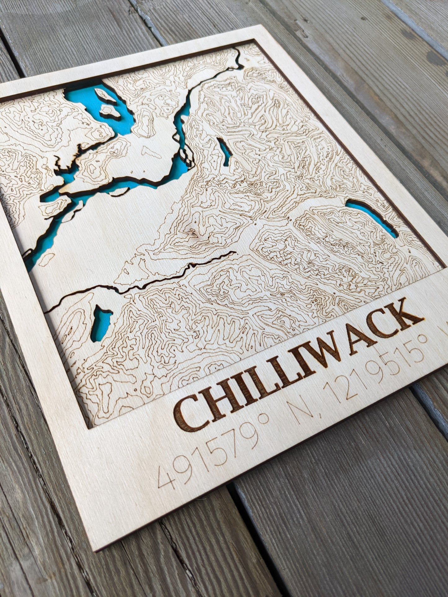 Chilliwack Wooden Topographic Map Map 50.00