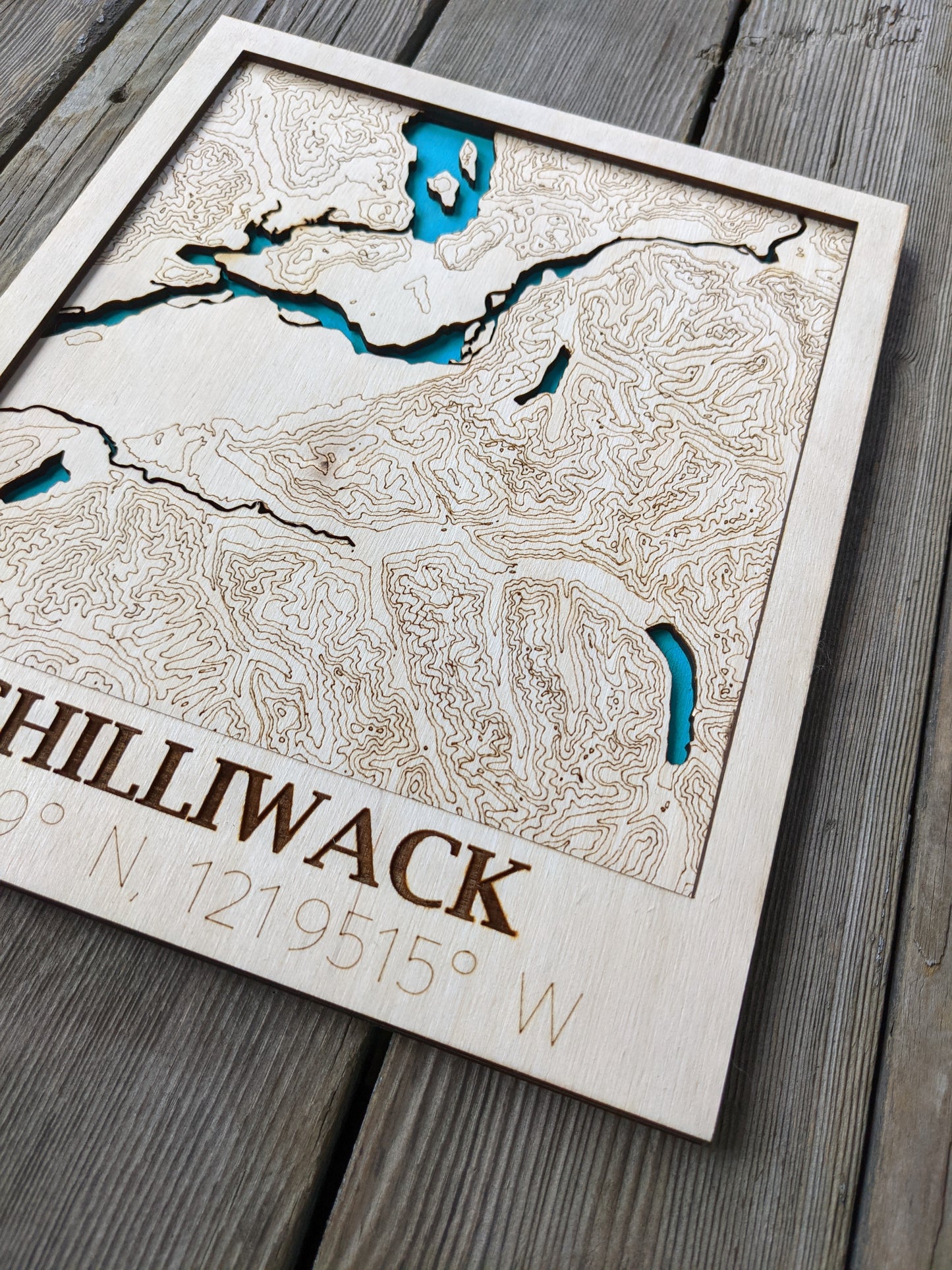 Chilliwack Wooden Topographic Map Map 50.00