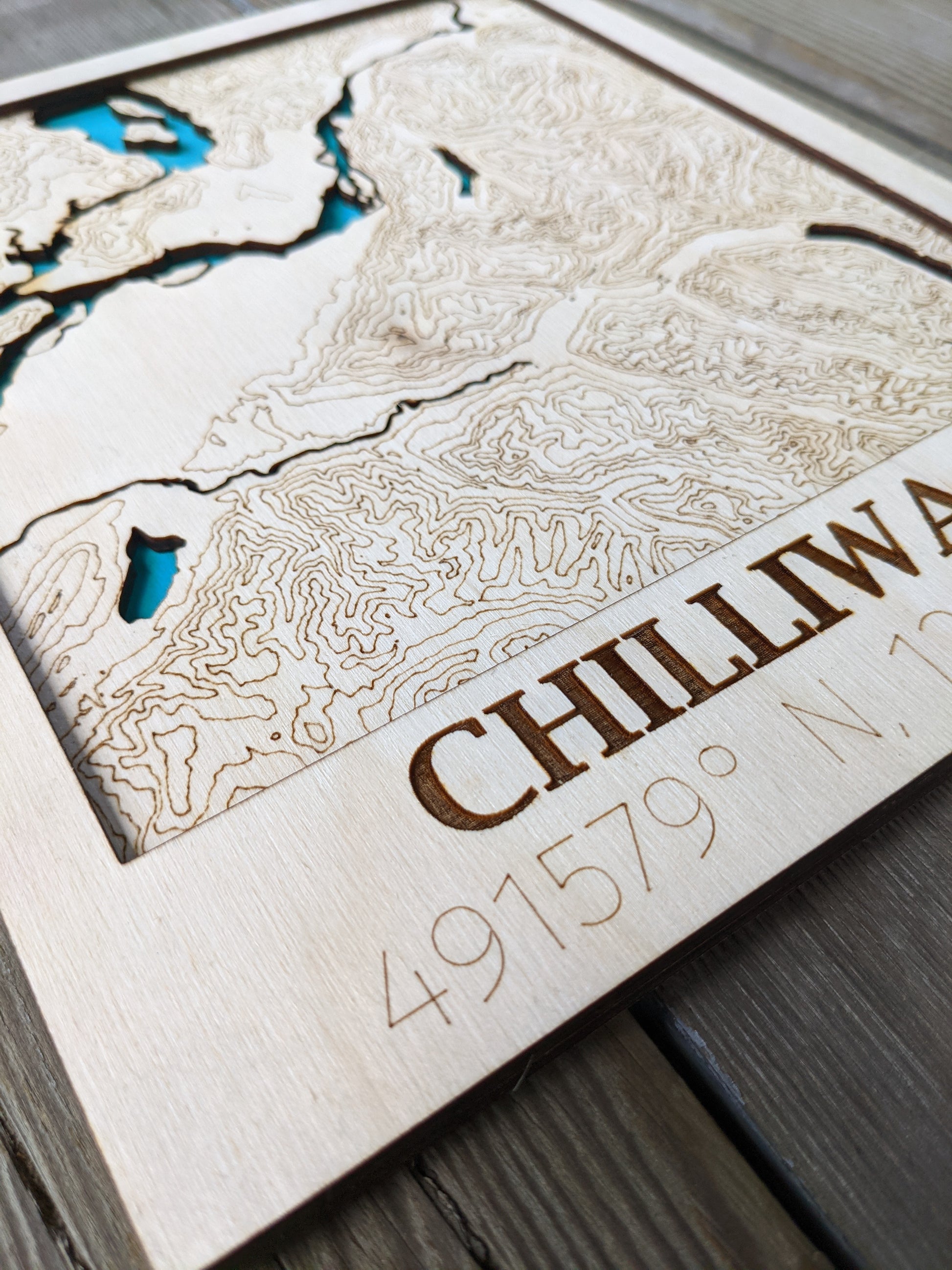 Chilliwack Wooden Topographic Map Map 50.00