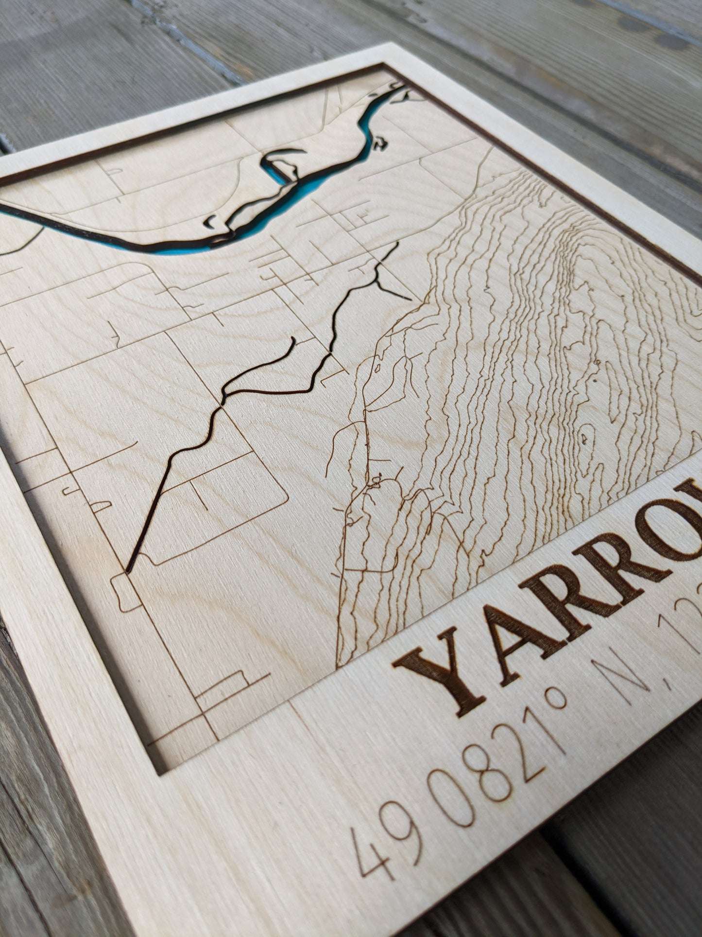 Yarrow Wooden Topographic Map Map 50.00