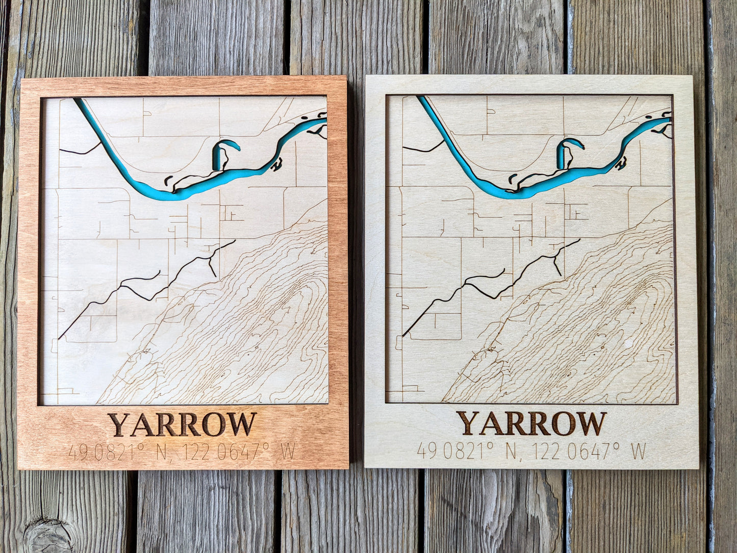 Yarrow Wooden Topographic Map Map 50.00