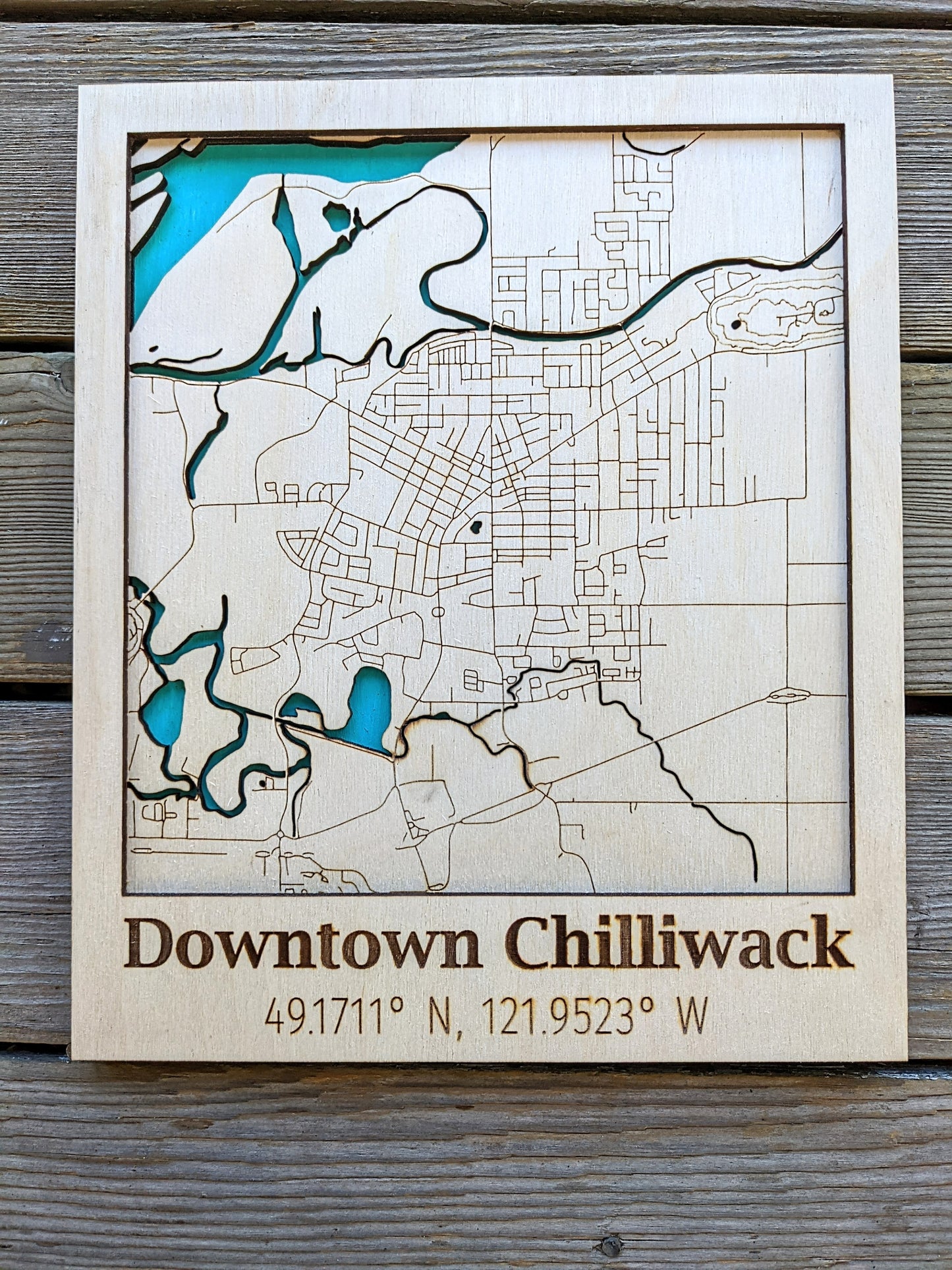 Downtown Chilliwack Wooden Map Map 50.00