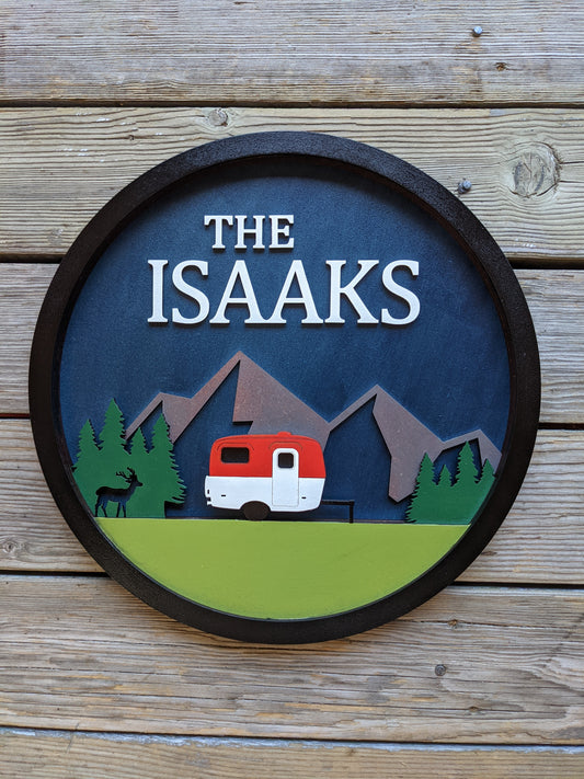 Camping Family Round Sign Decor 60.00
