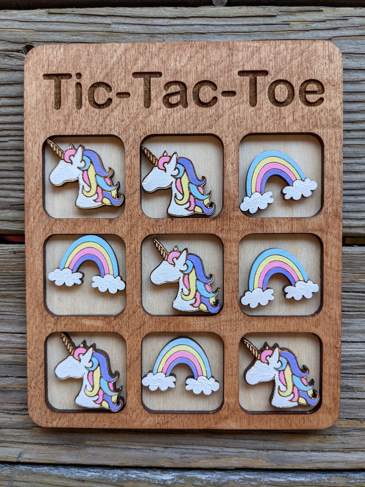 Personalized Tic Tac Toe Game game board 15.00