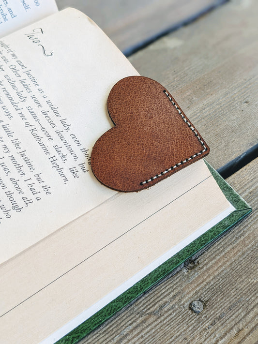 Heart Shaped Leather Bookmark