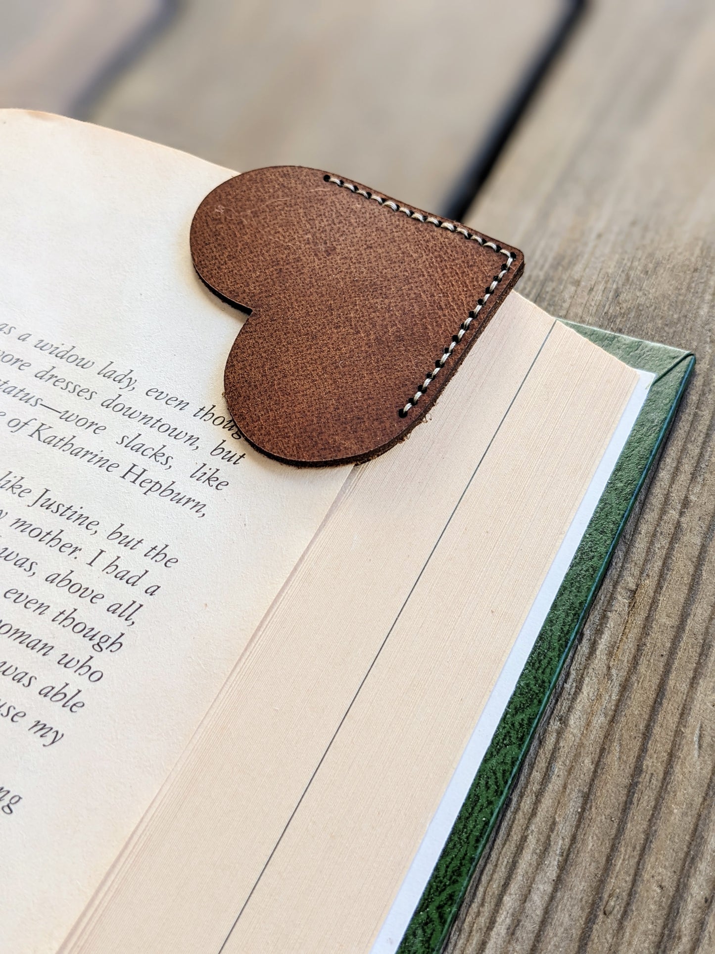 Heart Shaped Leather Bookmark