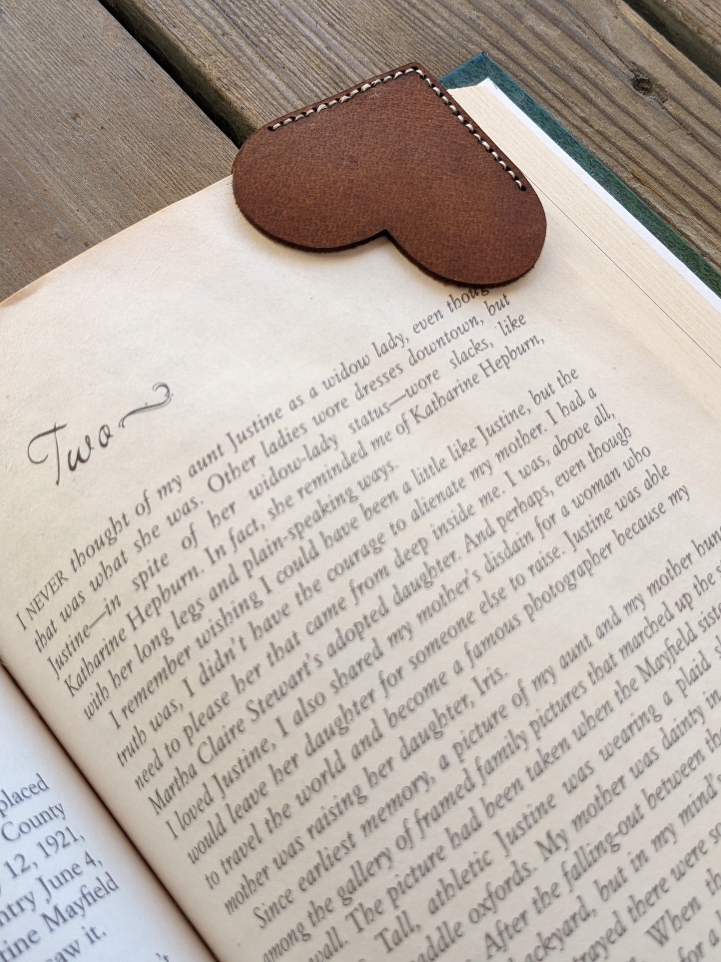 Heart Shaped Leather Bookmark