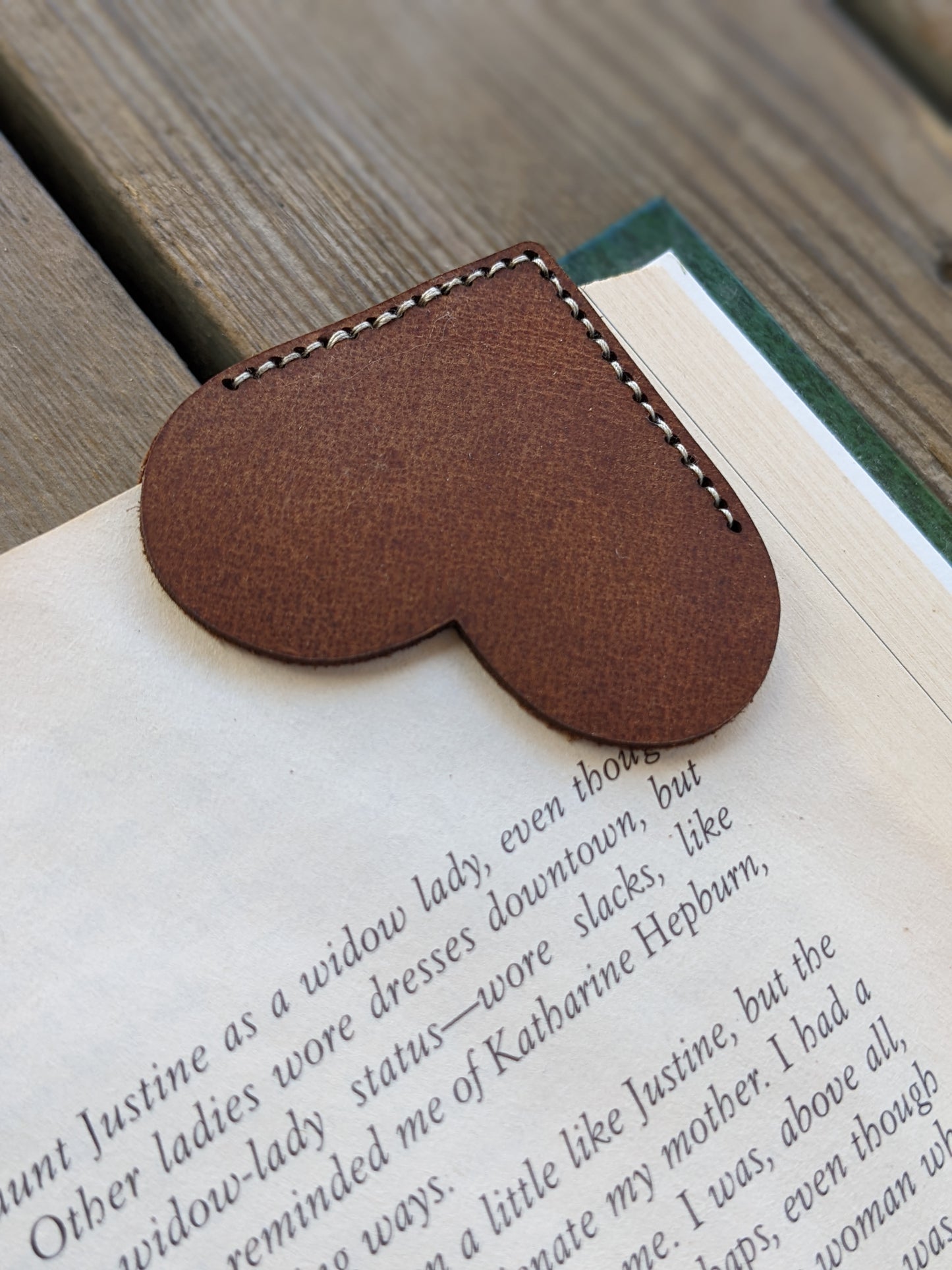 Heart Shaped Leather Bookmark